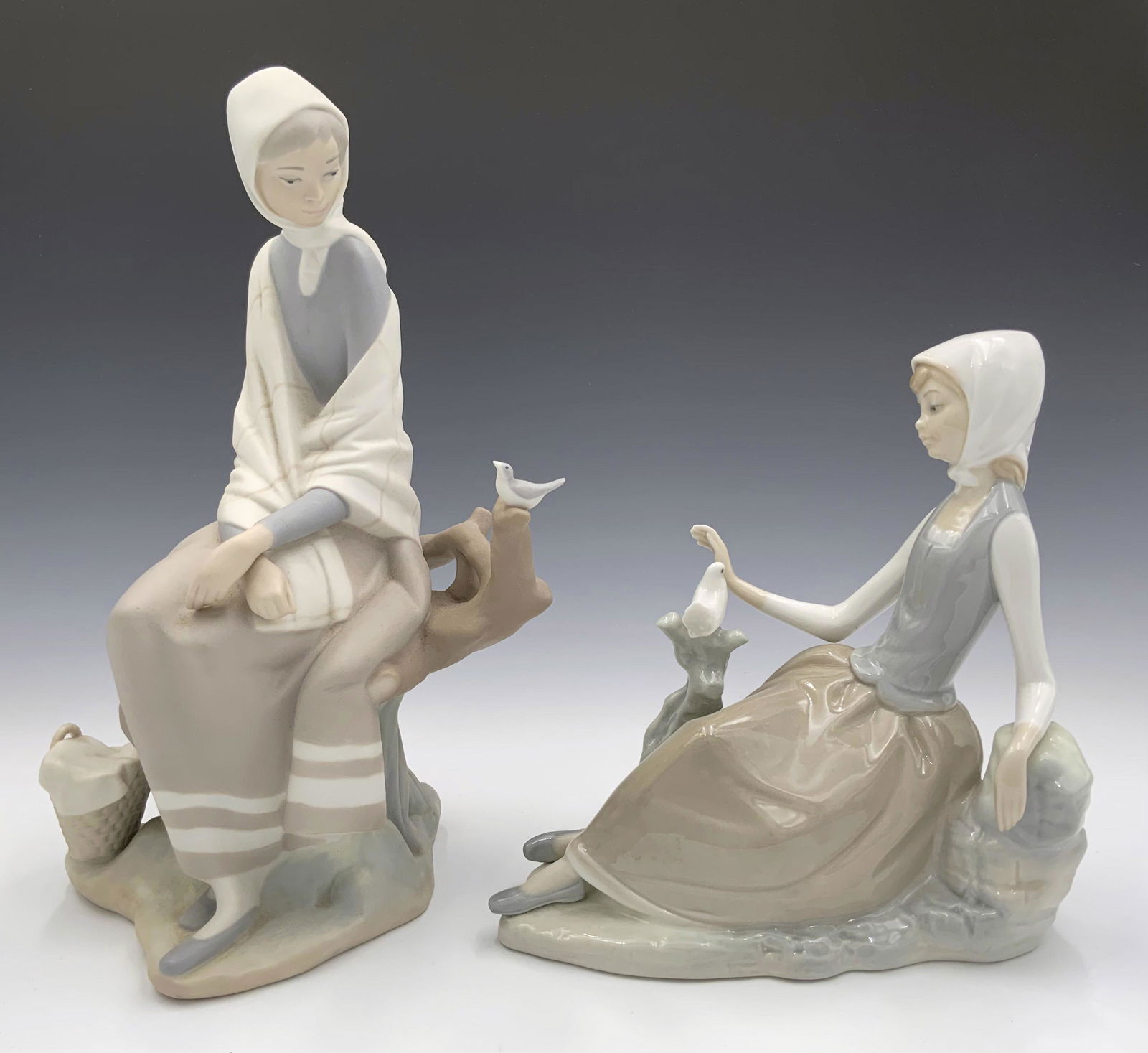 Lot of Two Lladro Figurines - One is Repaired. (1 of 6)