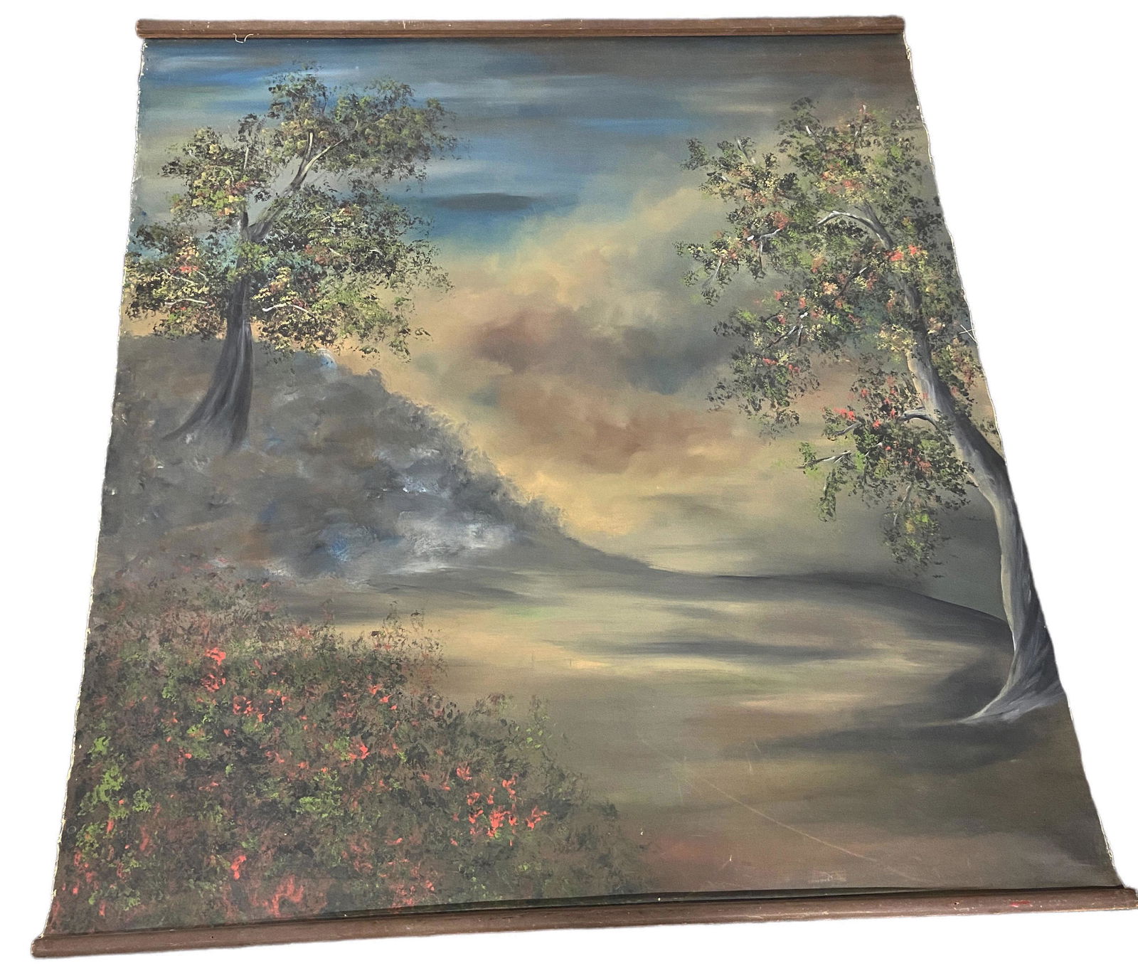 Very Large Painted Canvas Panel with Branches. (1 of 1)