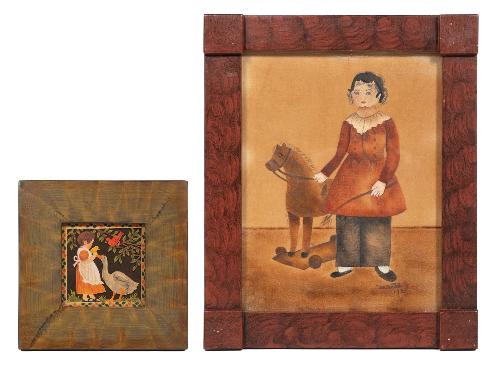 Lot of Two Small Pennsylvania German Artworks. (1 of 10)