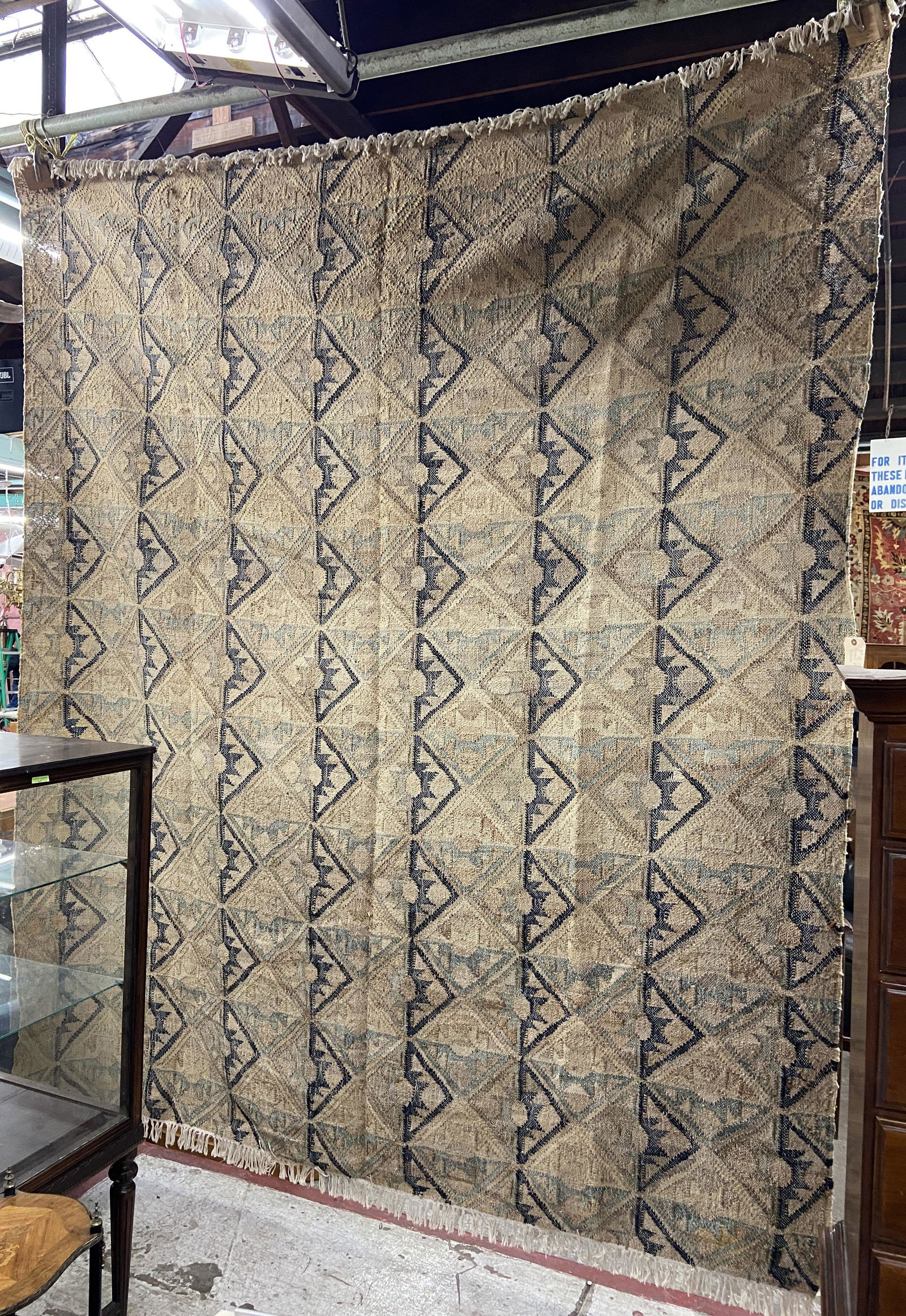8' 3" x 10' Sisal Flat Weave Rug. (1 of 3)