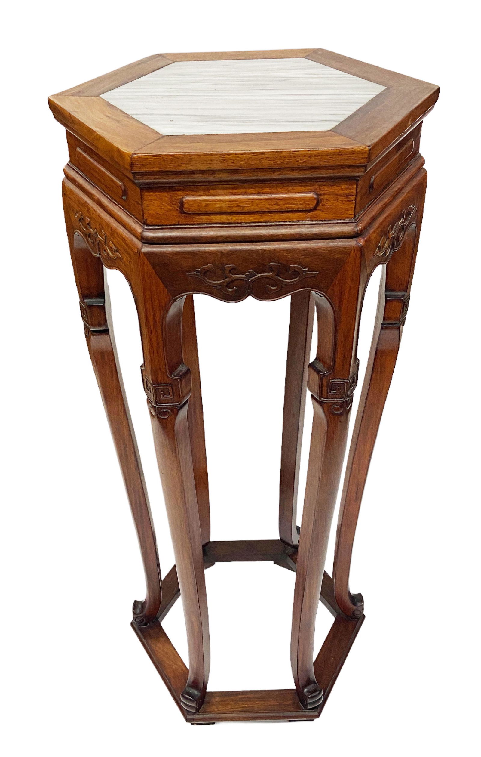 Chinese Huali Plant Stand with Marble Insert. (1 of 1)