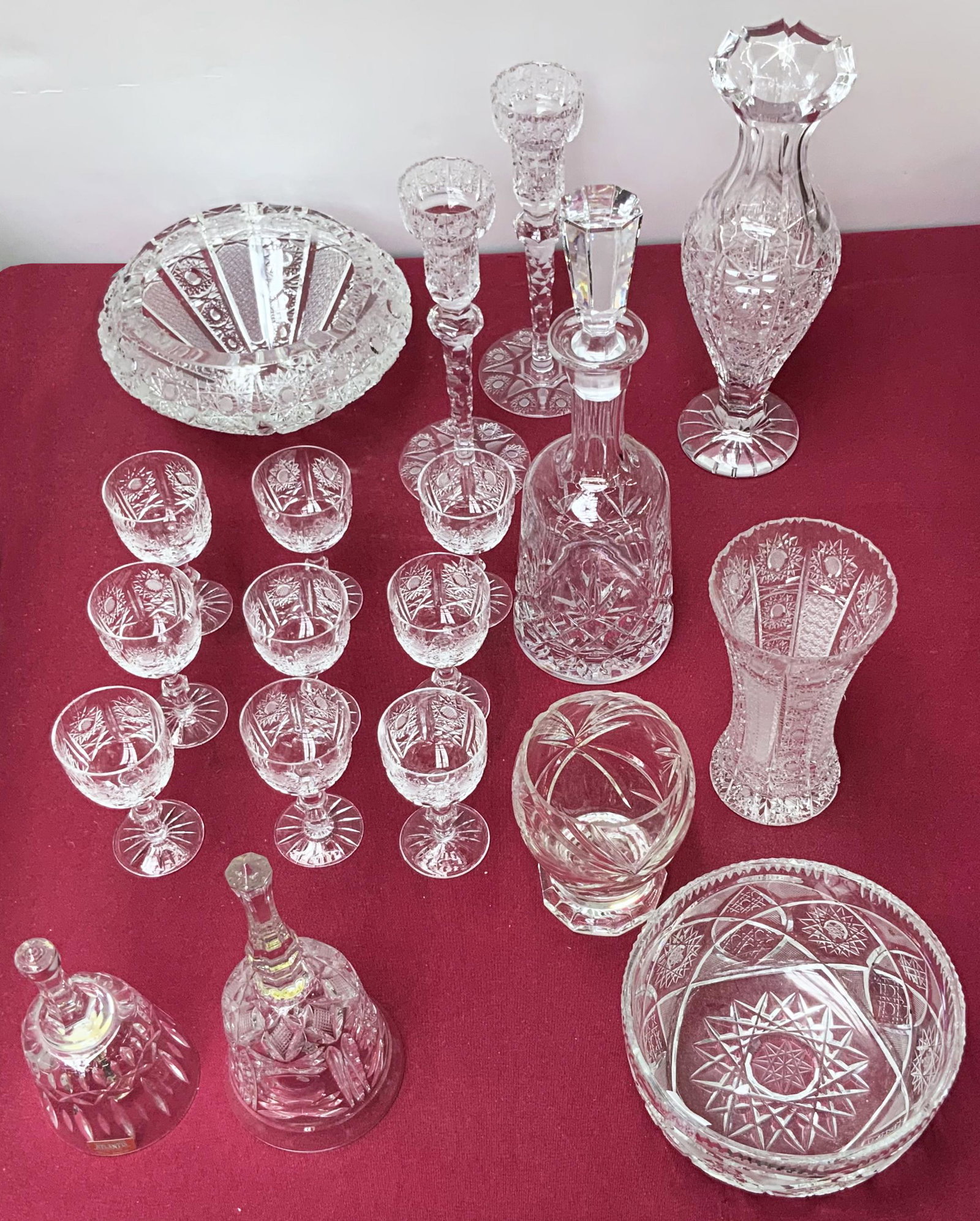 19 pc. Lot of Misc. Cut Glass and Leaded Crystal. (1 of 1)