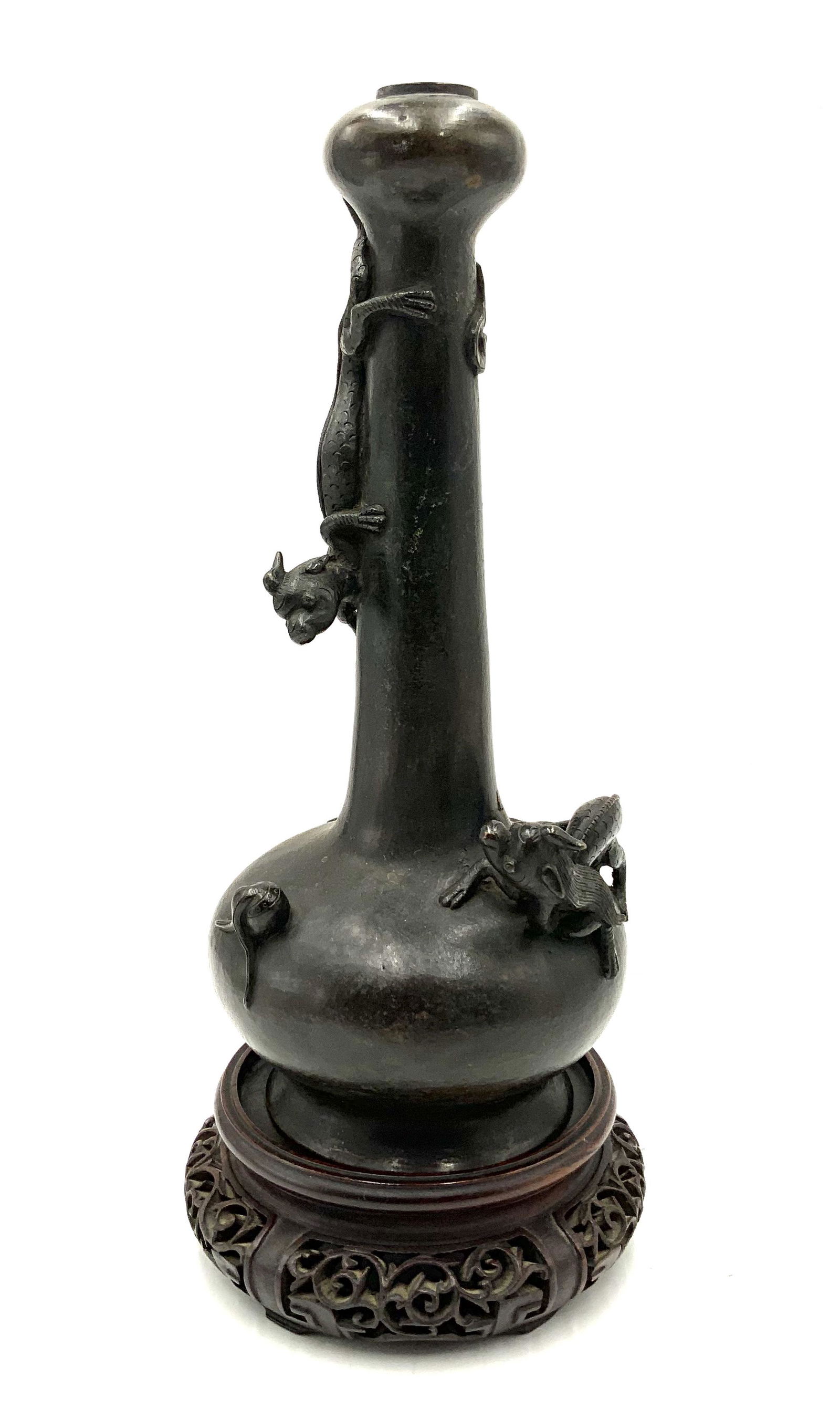 Vintage Bronze Japanese Vase w/Dragon Figures. (1 of 4)