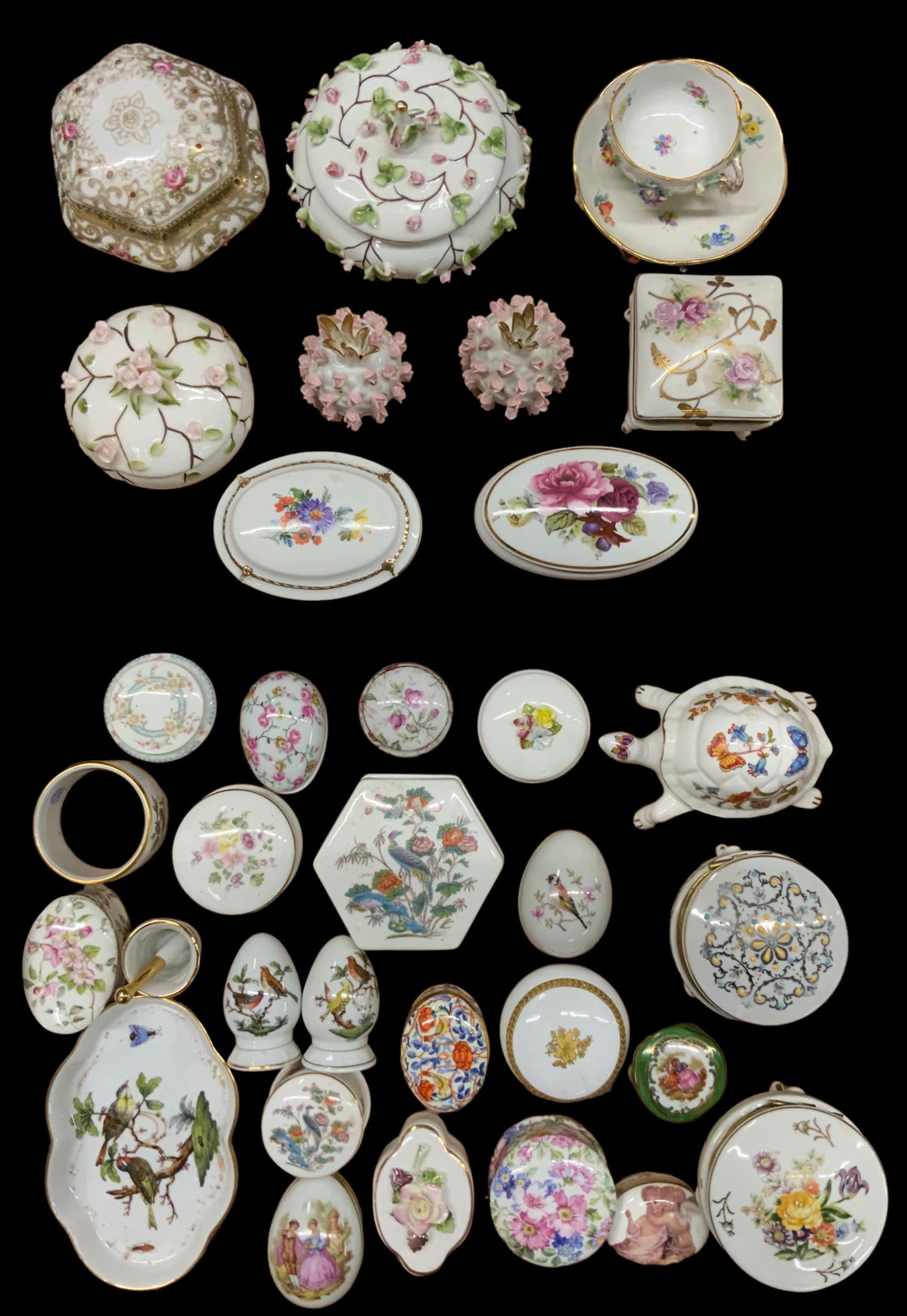 Lot of Assorted Fancy Trinket Boxes and Dishes. (1 of 2)