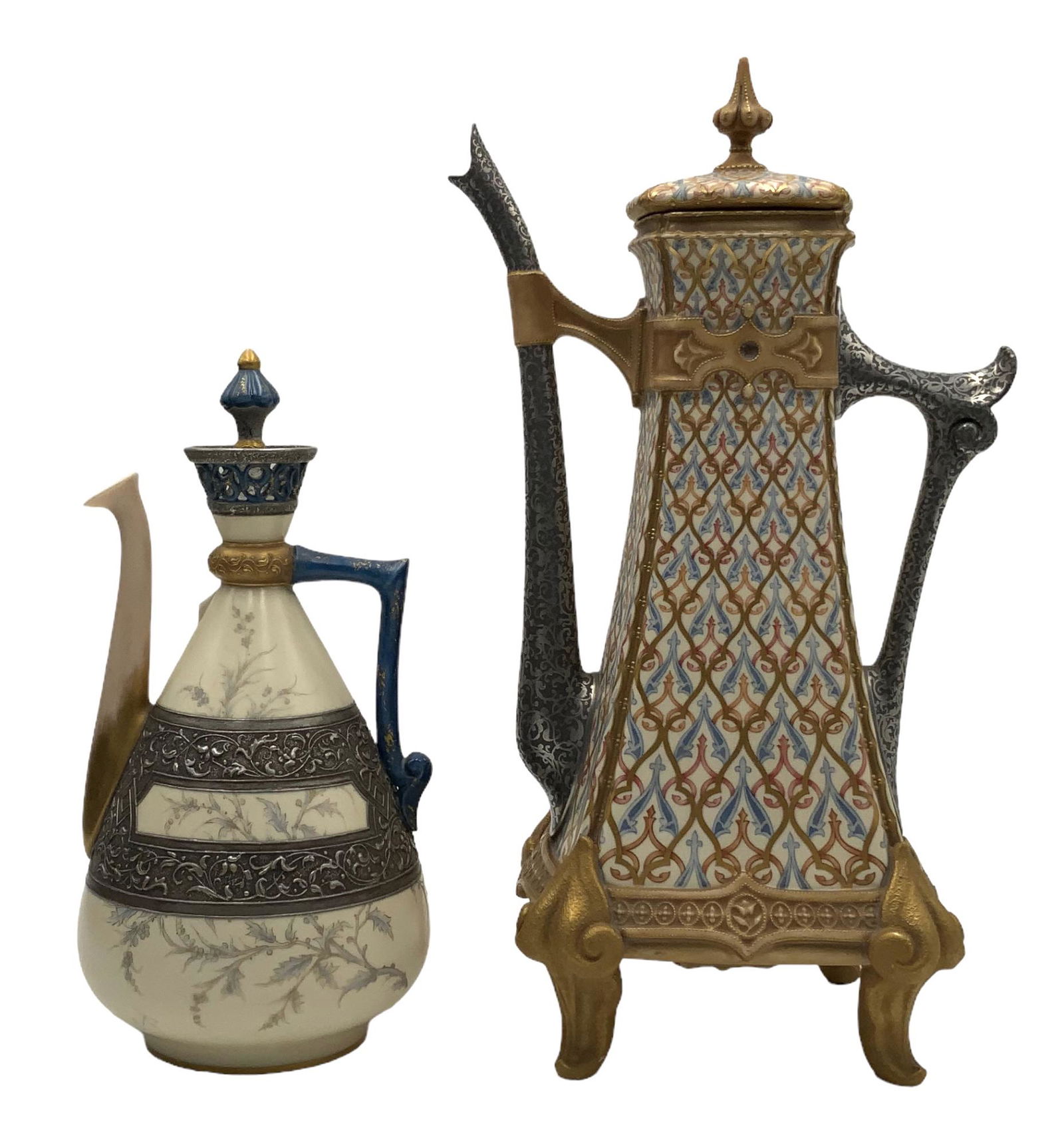 Lot of 2 Royal Worcester Persian-Style Pitchers. (1 of 3)