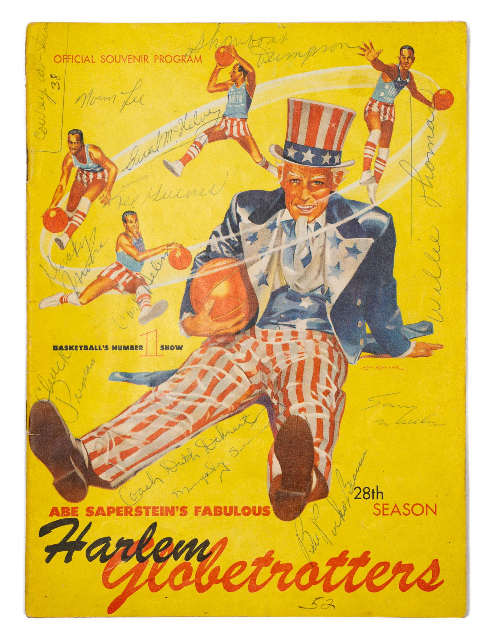 1955 Autographed Program of Harlem Globetrotters. (1 of 3)