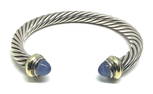David Yurman 14K & Sterling Bangle w/Chalcedony.