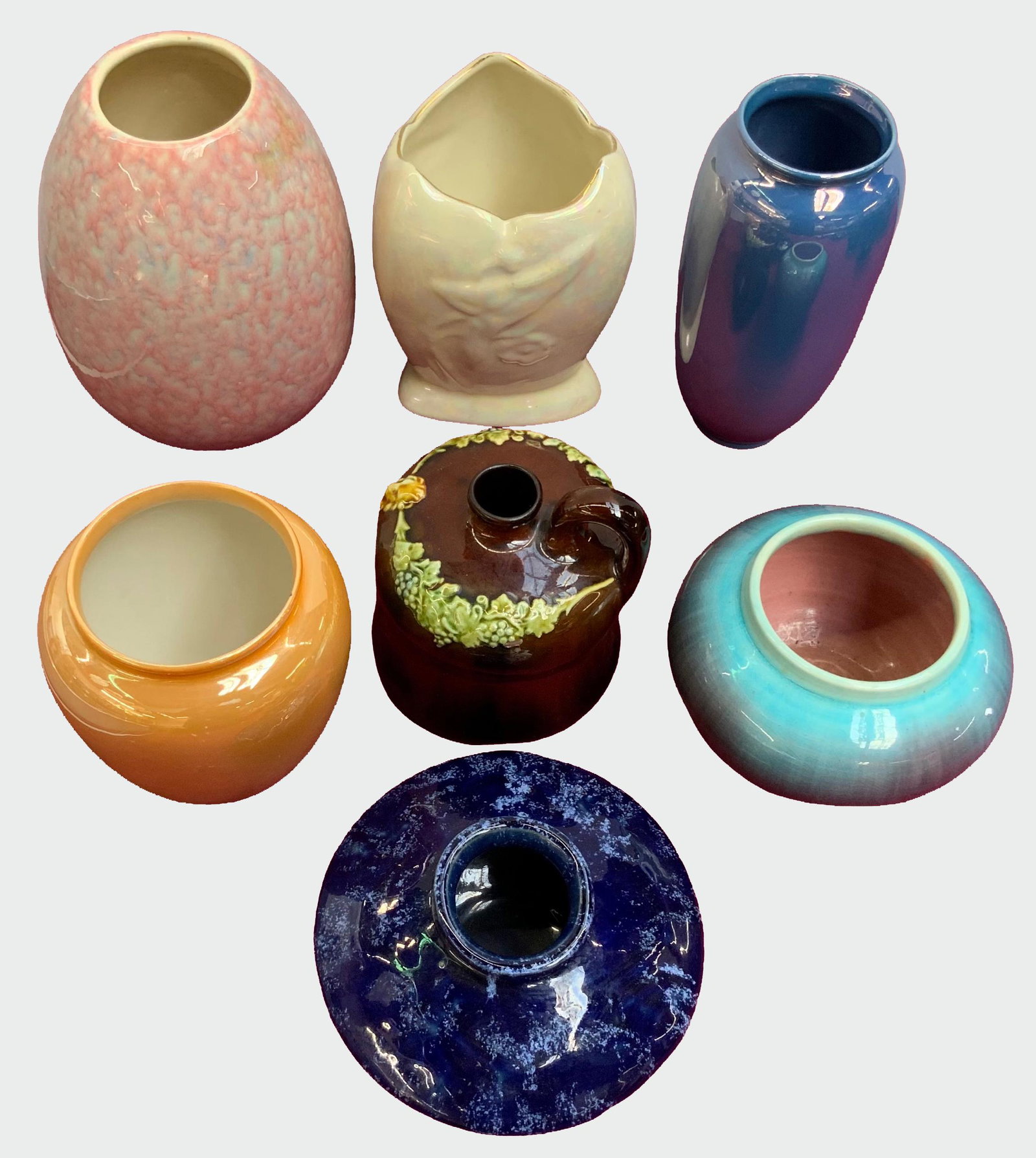 Lot of 7 Asst. Pottery Vases- Pisgah Forest, etc. (1 of 4)