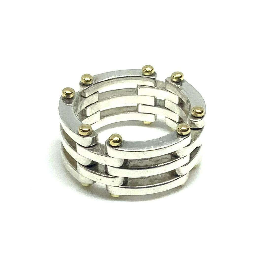 Tiffany & Co. Sterling & 18K Gold Ring. (1 of 2)
