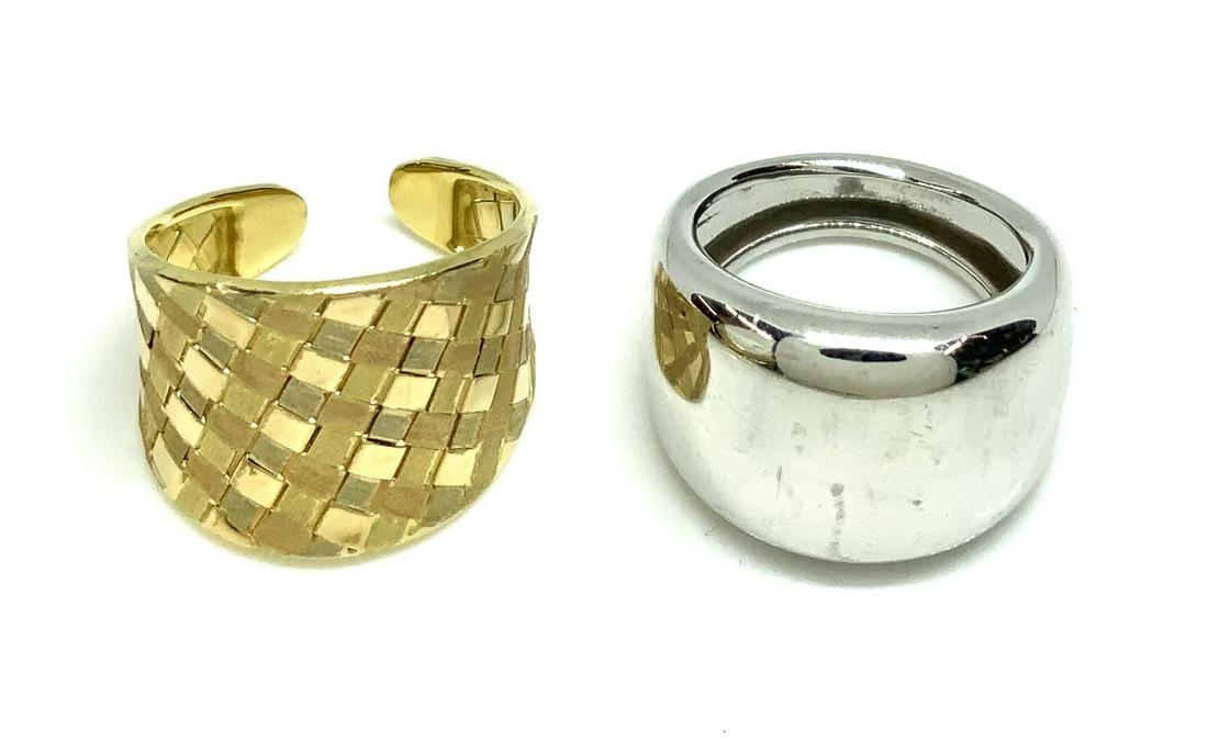 Lot of Two 14K Gold Rings - 1 White, 1 Yellow Gold (1 of 3)