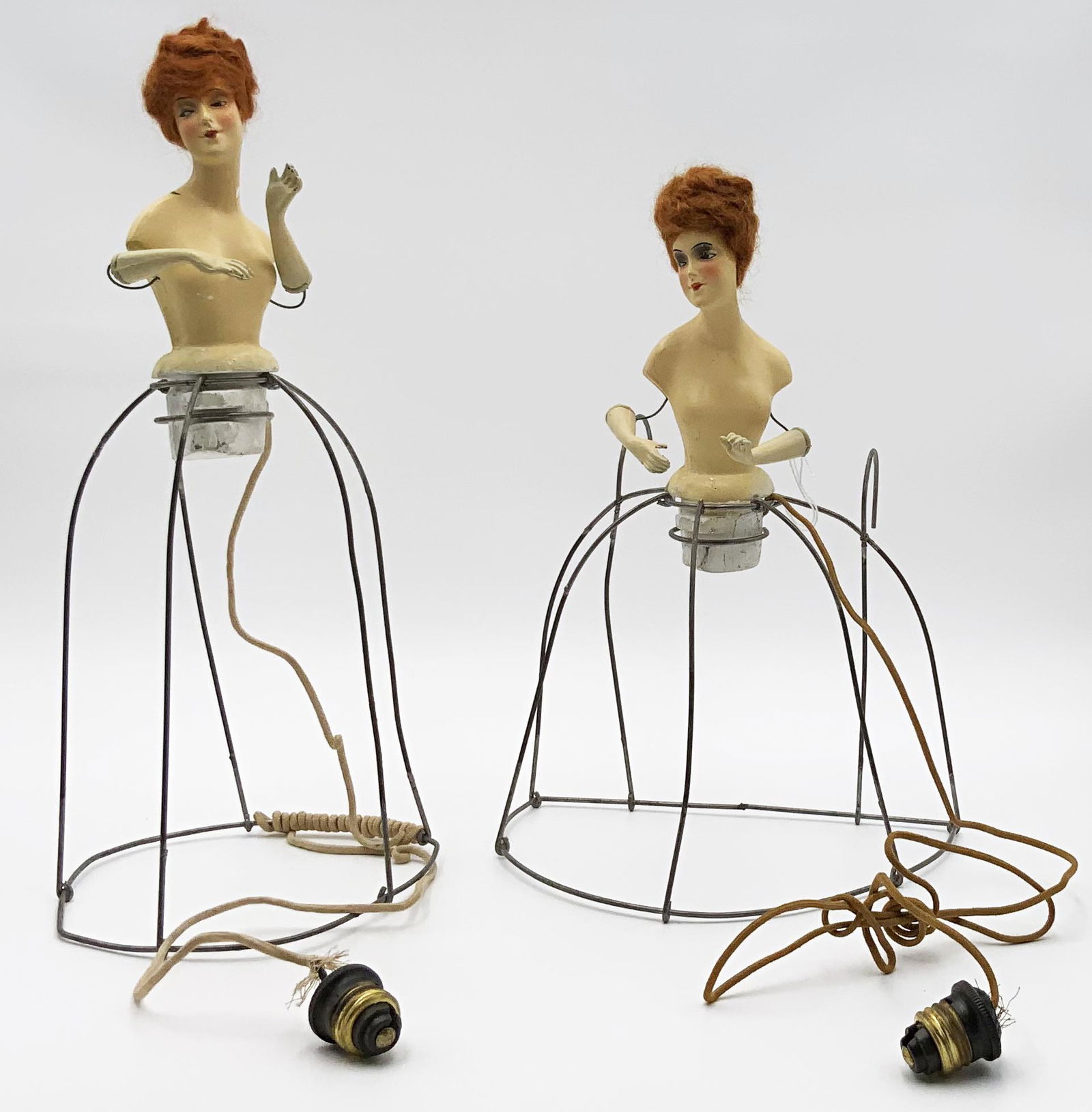 Lot of 2 Antique Female Lamp Base Forms. (1 of 2)