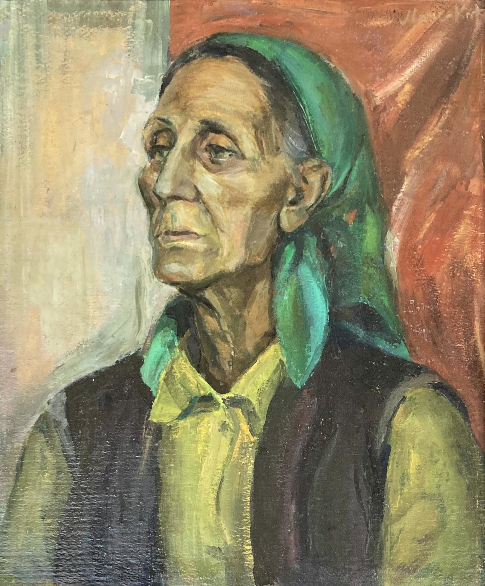 Oil Painting of Woman by Emmanuel Mane-Katz. (1 of 5)