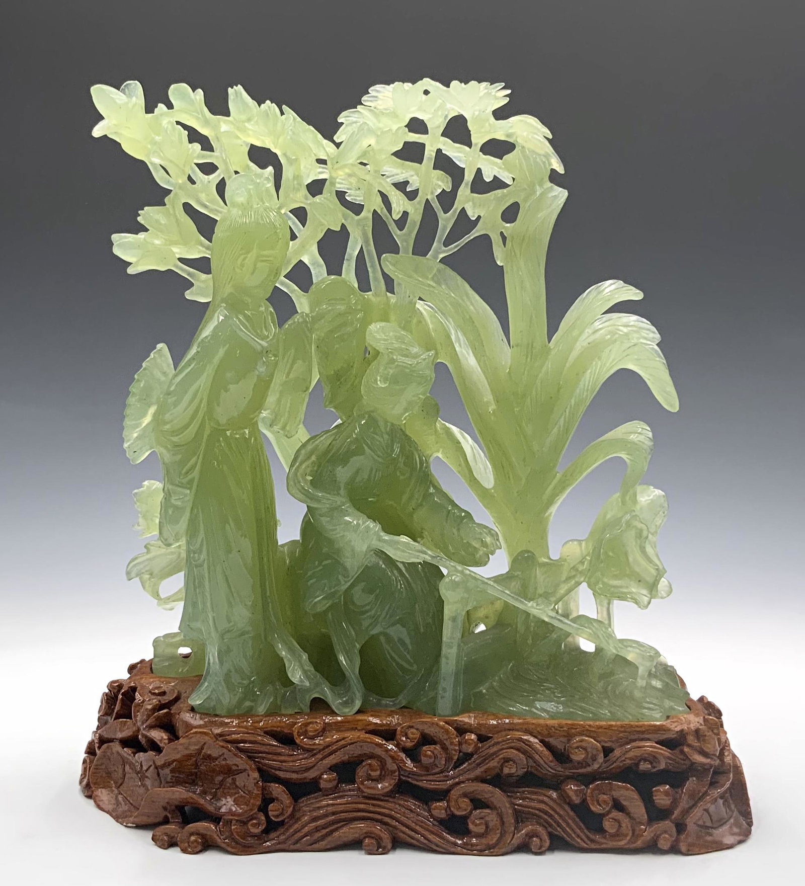 Asian Serpentine Figure with Two Ladies. (1 of 4)