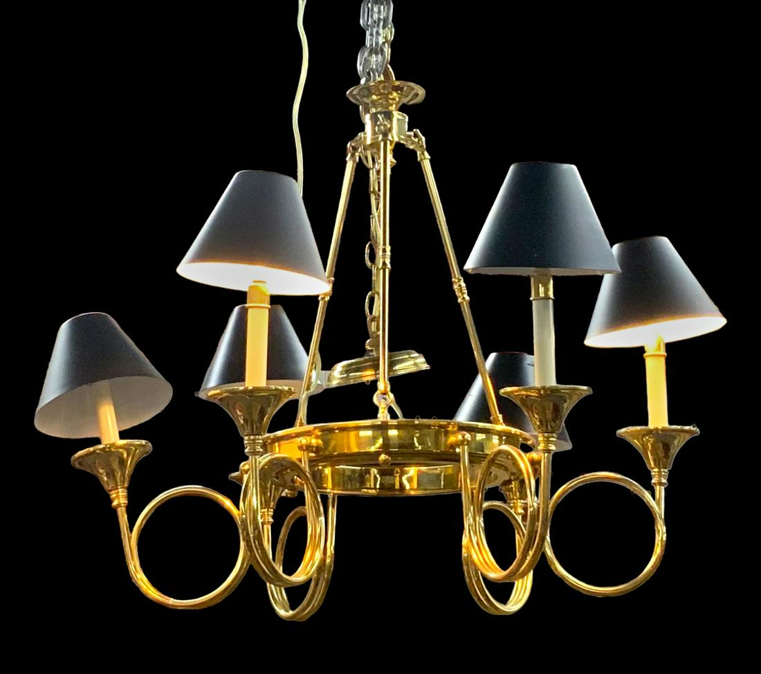 Brass Horn-Style Hanging LIght Fixture. (1 of 1)