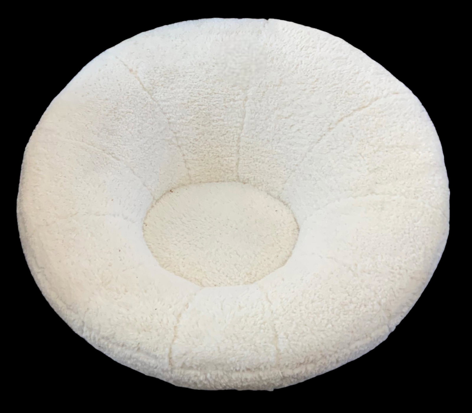 White Pottery Barn Fluffy Swivel Egg Chair. (1 of 2)