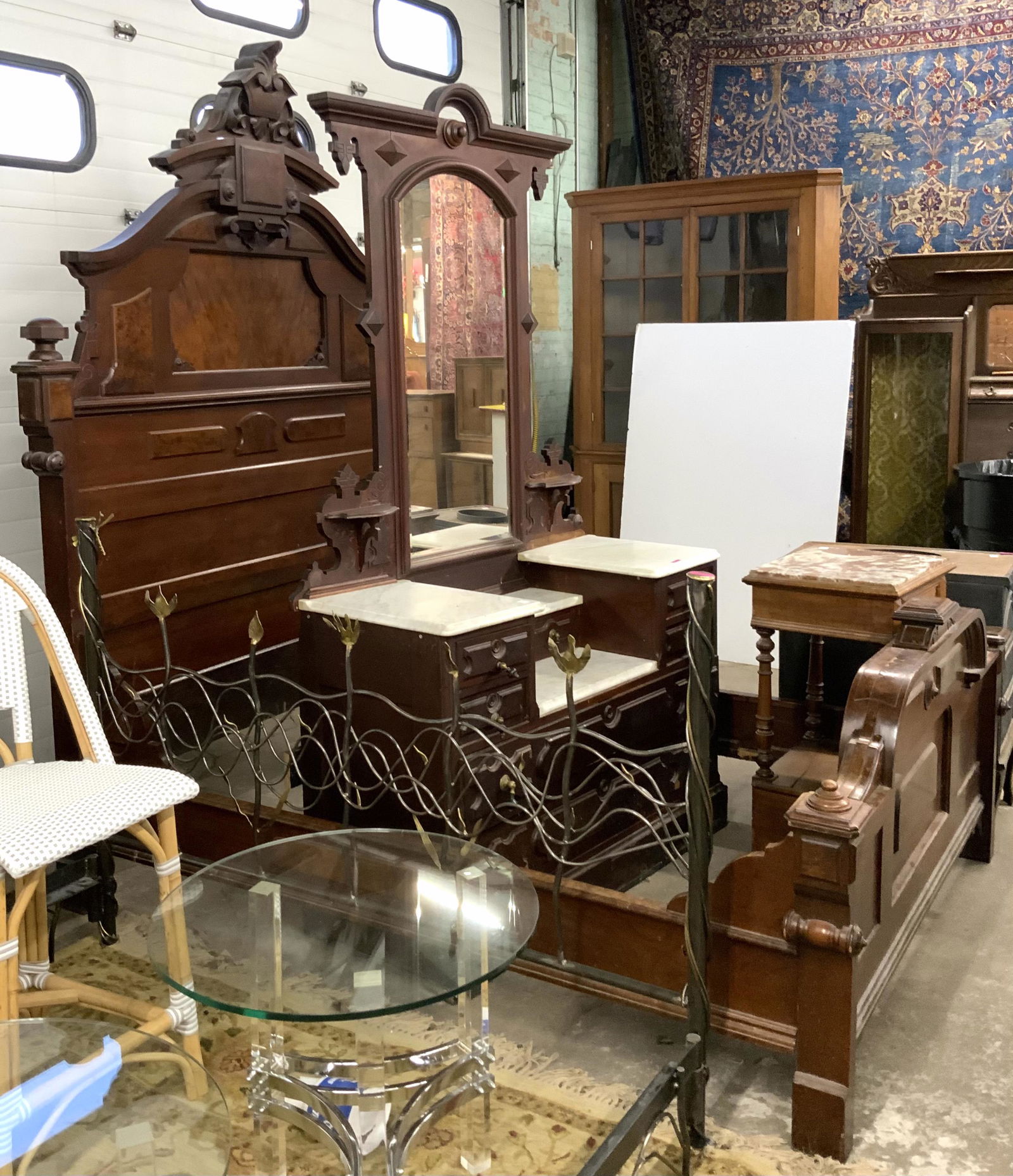 Victorian Walnut Bedroom Set. (1 of 4)