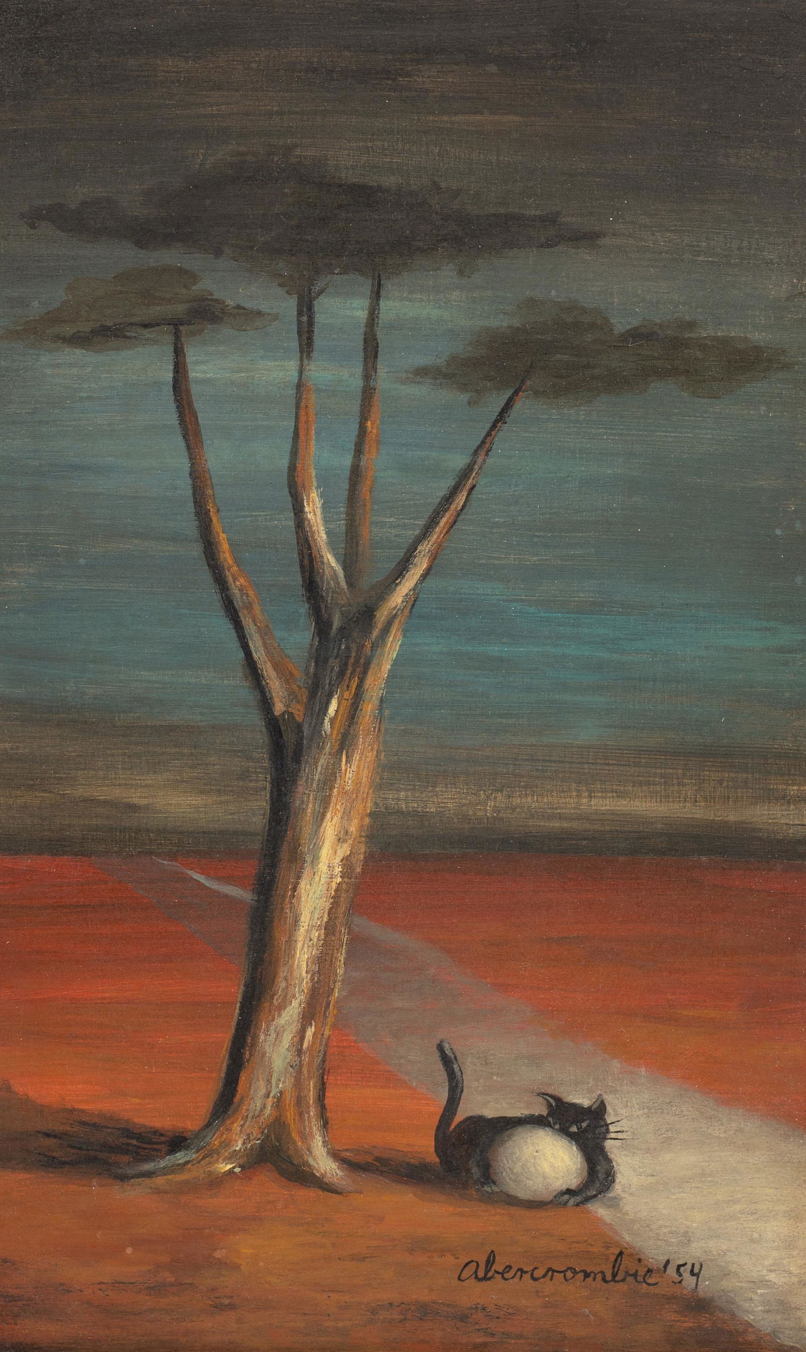 Painting of Cat, Style of Gertrude Abercrombie. (1 of 6)