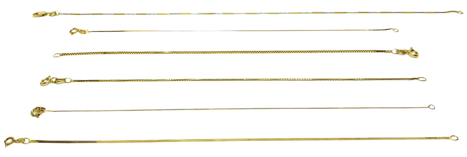 Lot: Five 14K Bracelets & One 14K Anklet. (1 of 2)