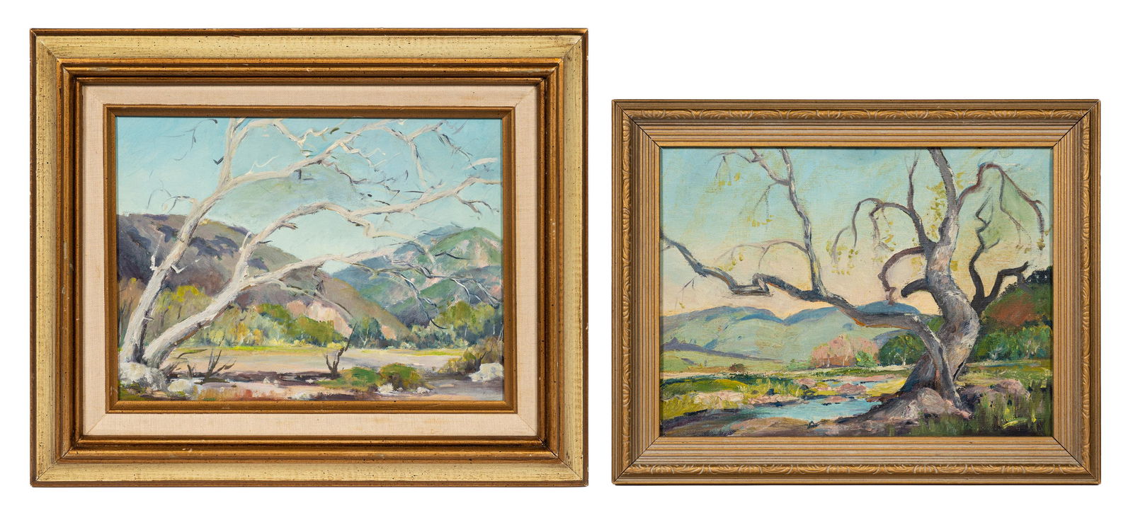 Pair of Oil on Board Landscape Paintings. (1 of 9)