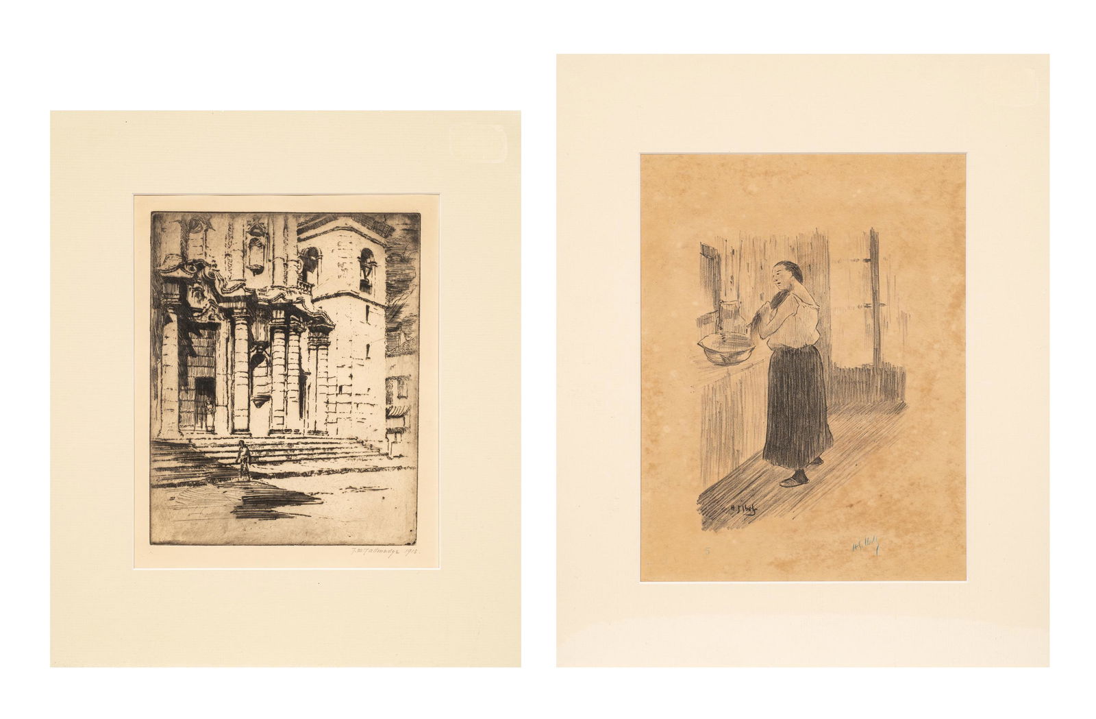 Lot of Two Matted Images. (1 of 9)