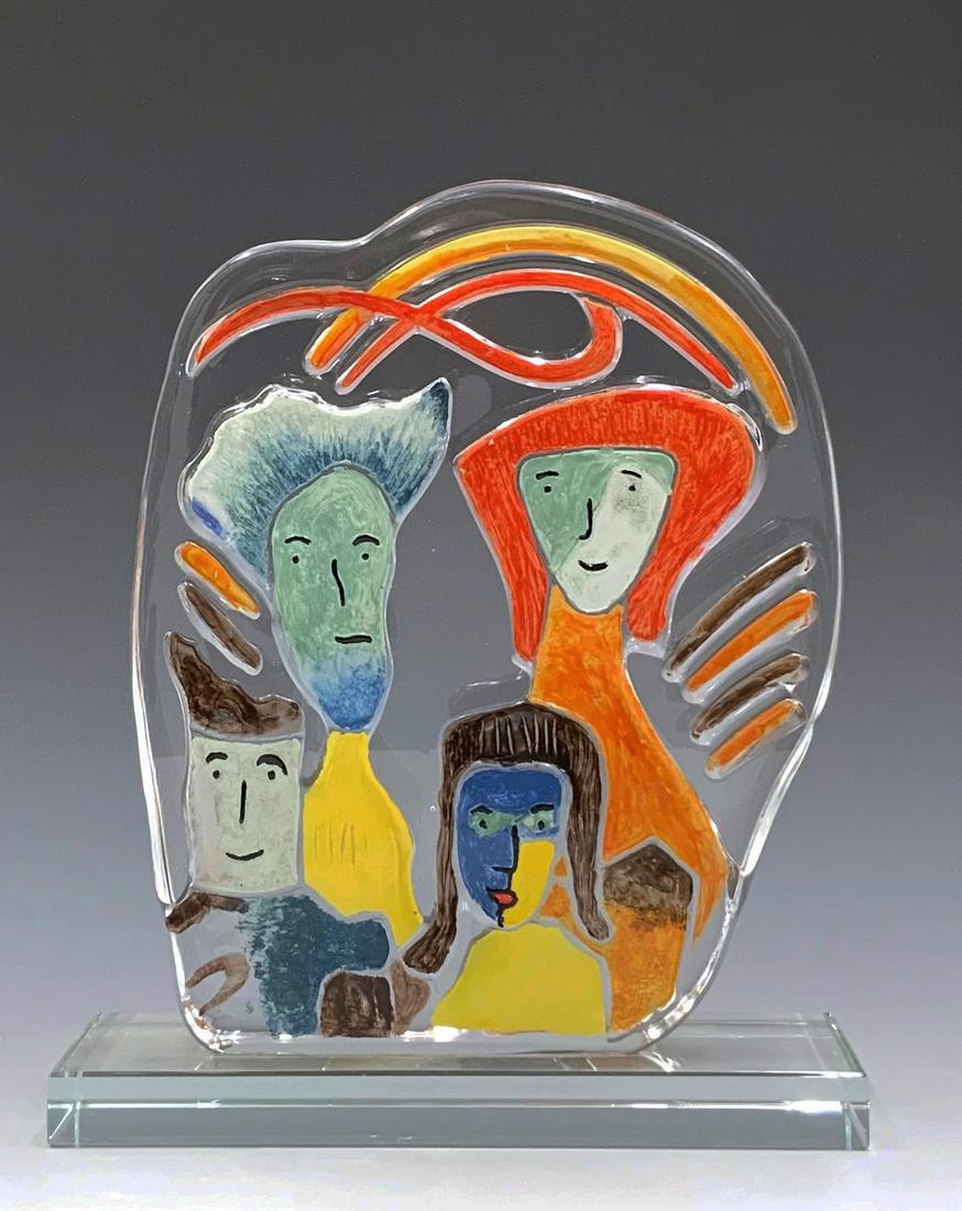 Matt Lamb Sasaki Crystal Art Glass Sculpture.: The Piece has no signature or Maker's Mark. It is in Excellent Condition. It measures 7 1/2" Tall. The Base measures 6 1/4" Wide. In-House Shipping is Available. Please Contact us Post-Auction regardi