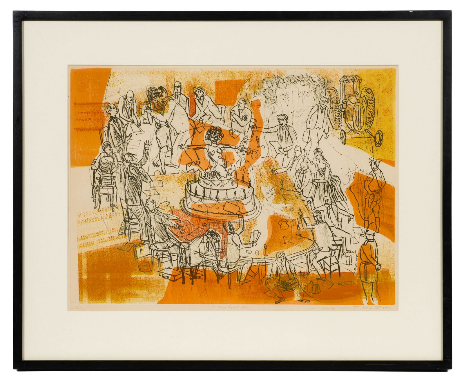 Warrington Colescott Sgd. Etching "Top Level Man". (1 of 4)