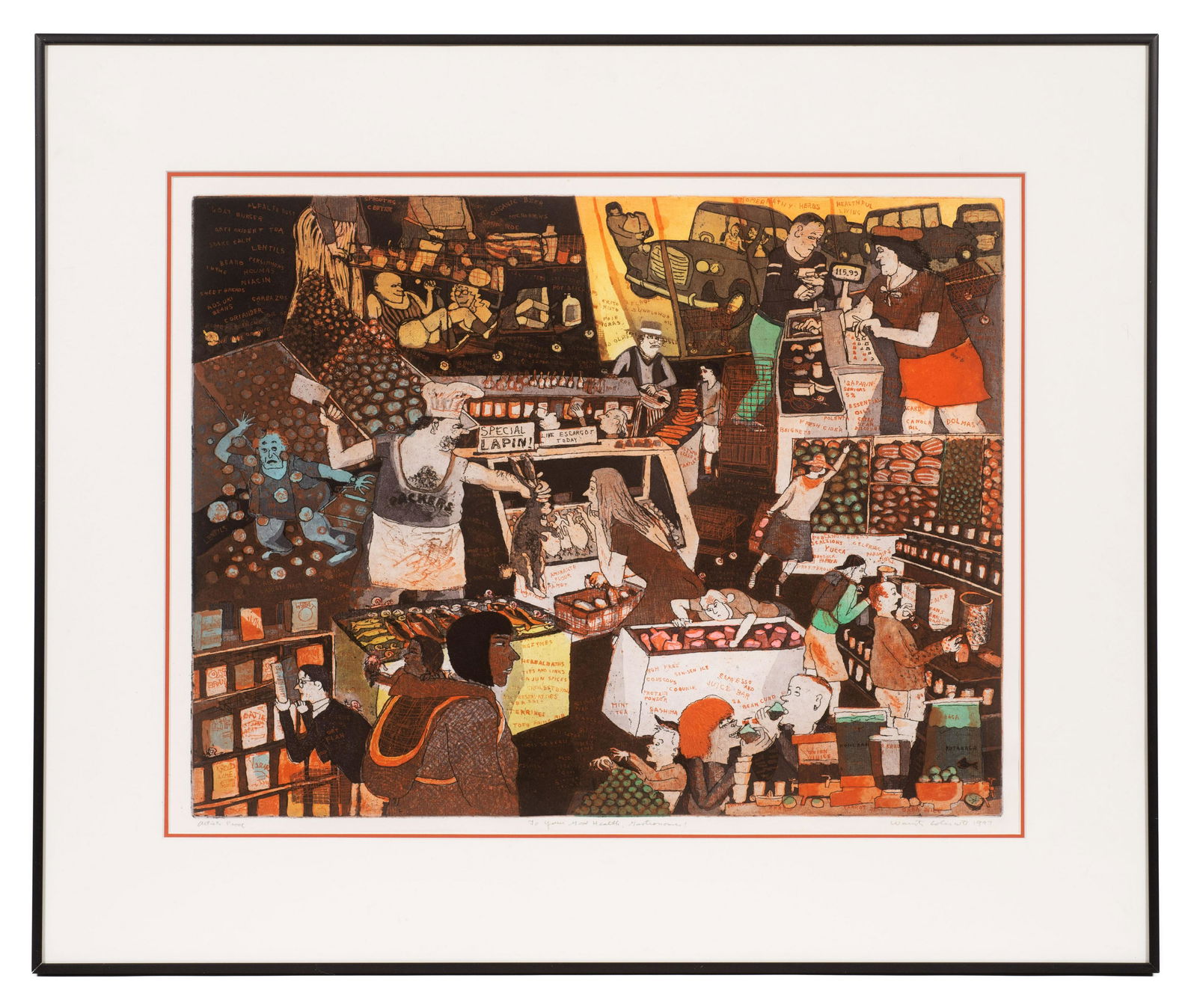 Warrington Colescott Colored Etching, Artist Proof (1 of 5)