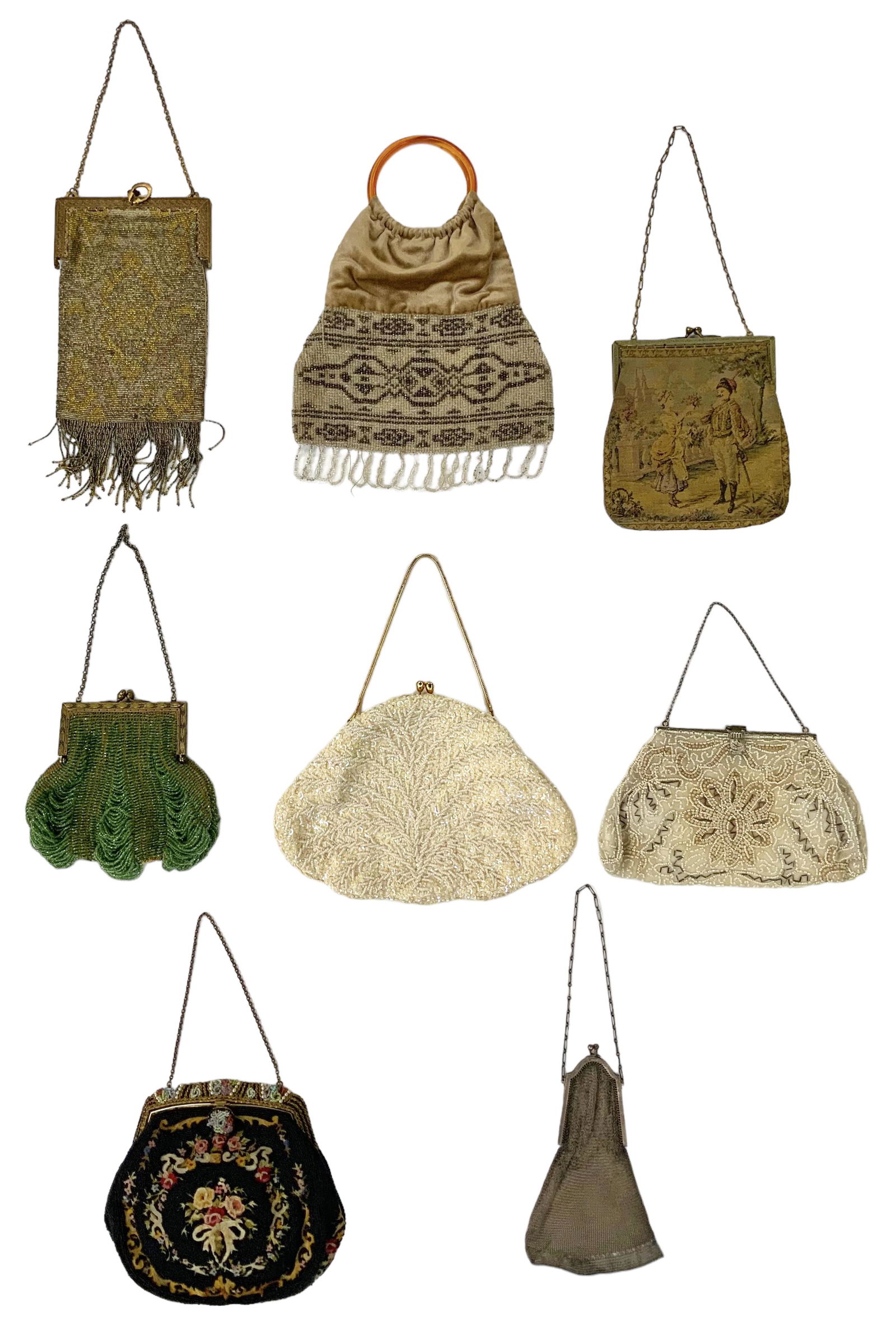 Lot of 8 Vintage Beaded and Embroidered Handbags. (1 of 3)