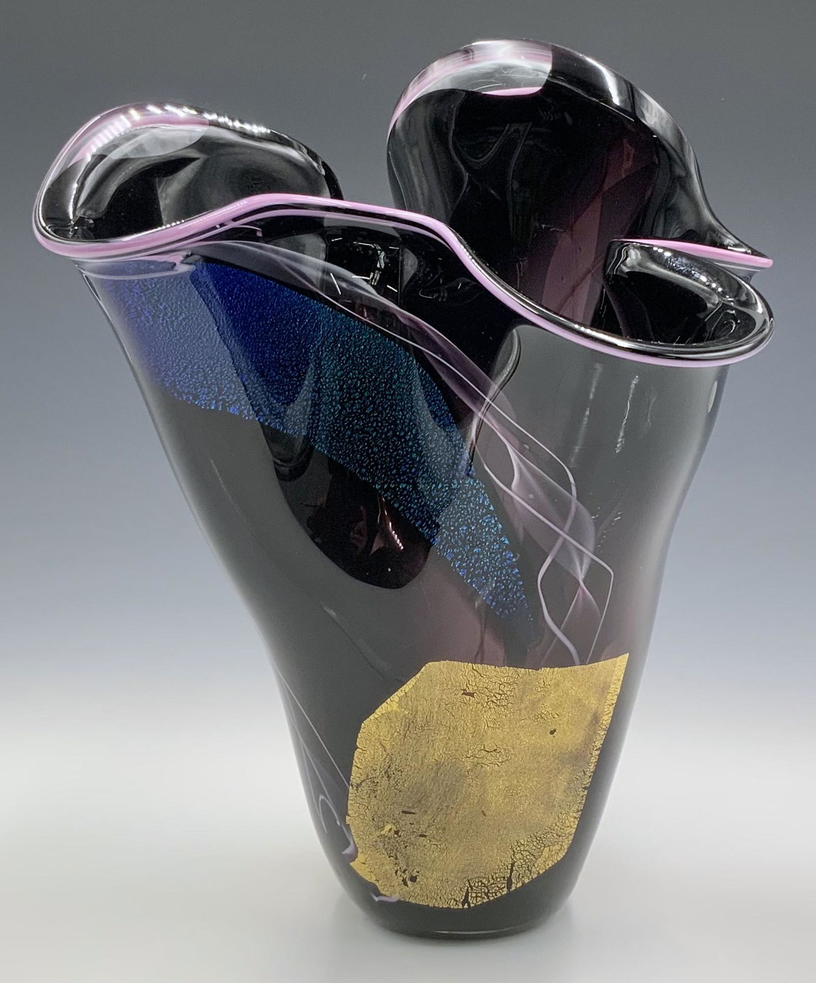 Signed Purple Art Glass Vase w/ Wavy Rim. Mar 11, 2023 Direct