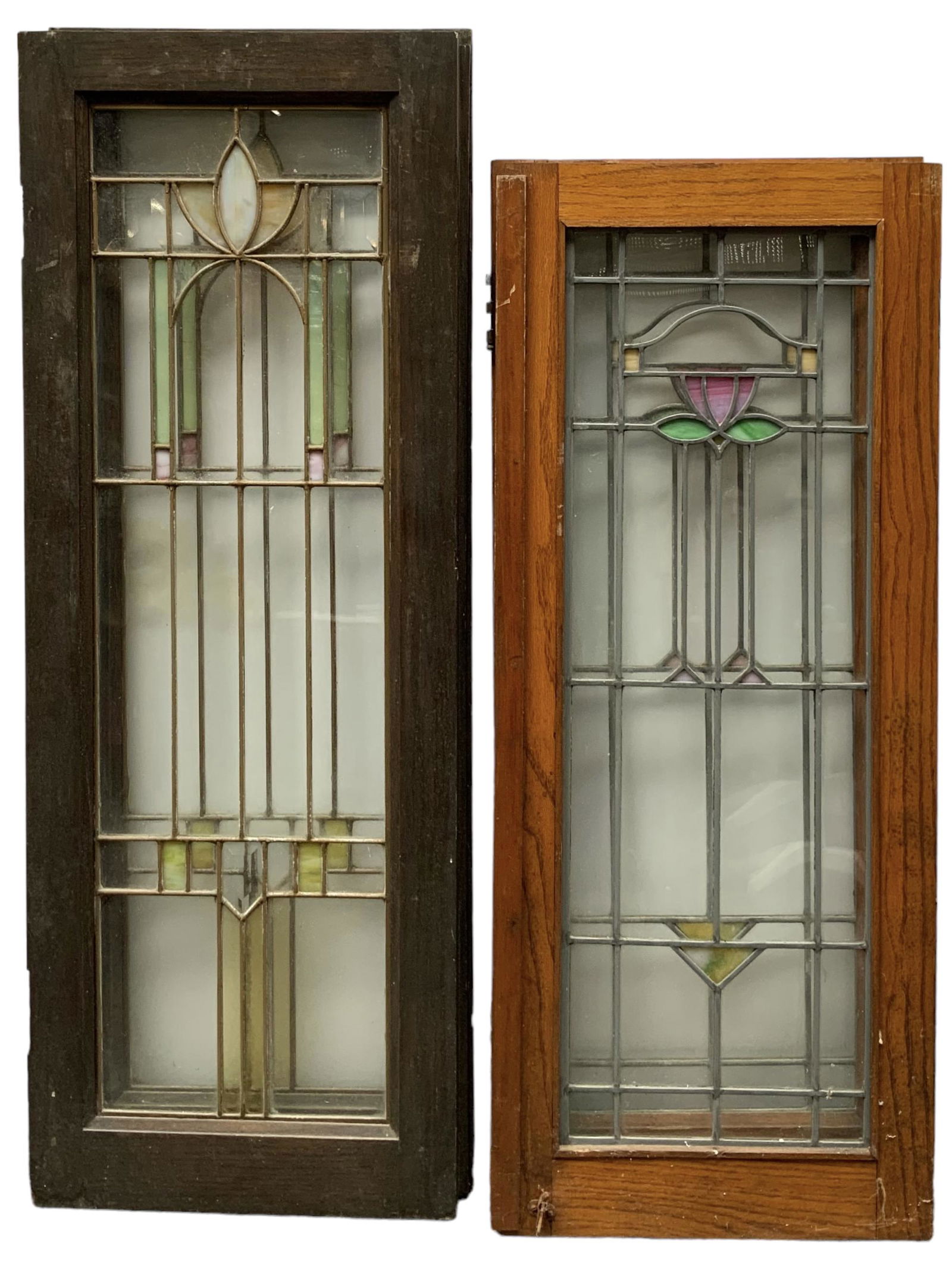 Two Pair of Arts & Crafts Flower-Themed Windows. (1 of 1)