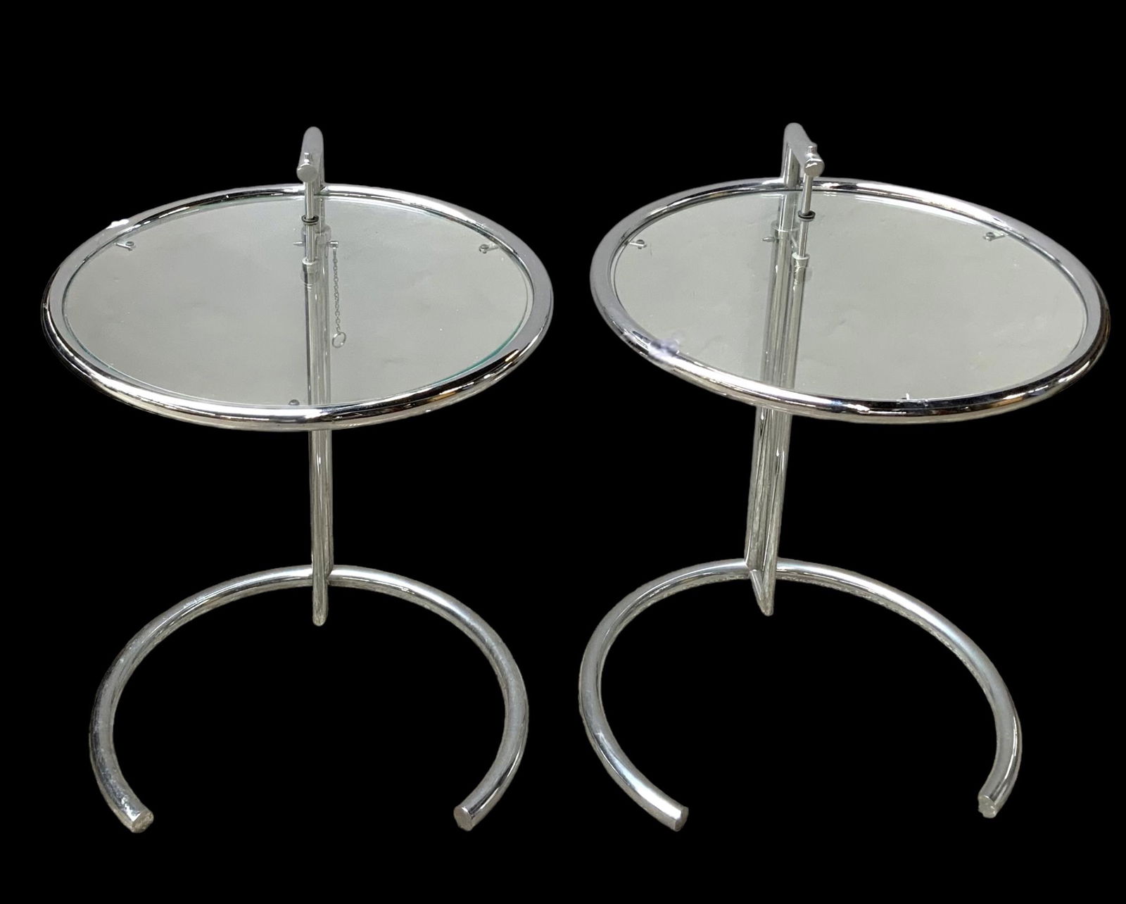 Pair of Eileen Gray Chrome Side Tables. (1 of 2)