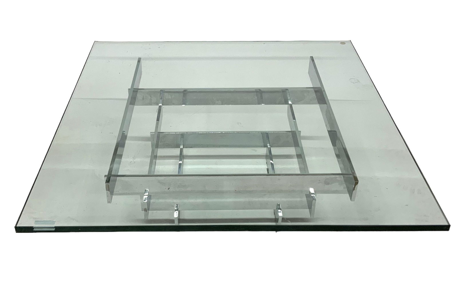 Paul Mayen Style Modern Chrome/Glass Coffee Table. (1 of 2)