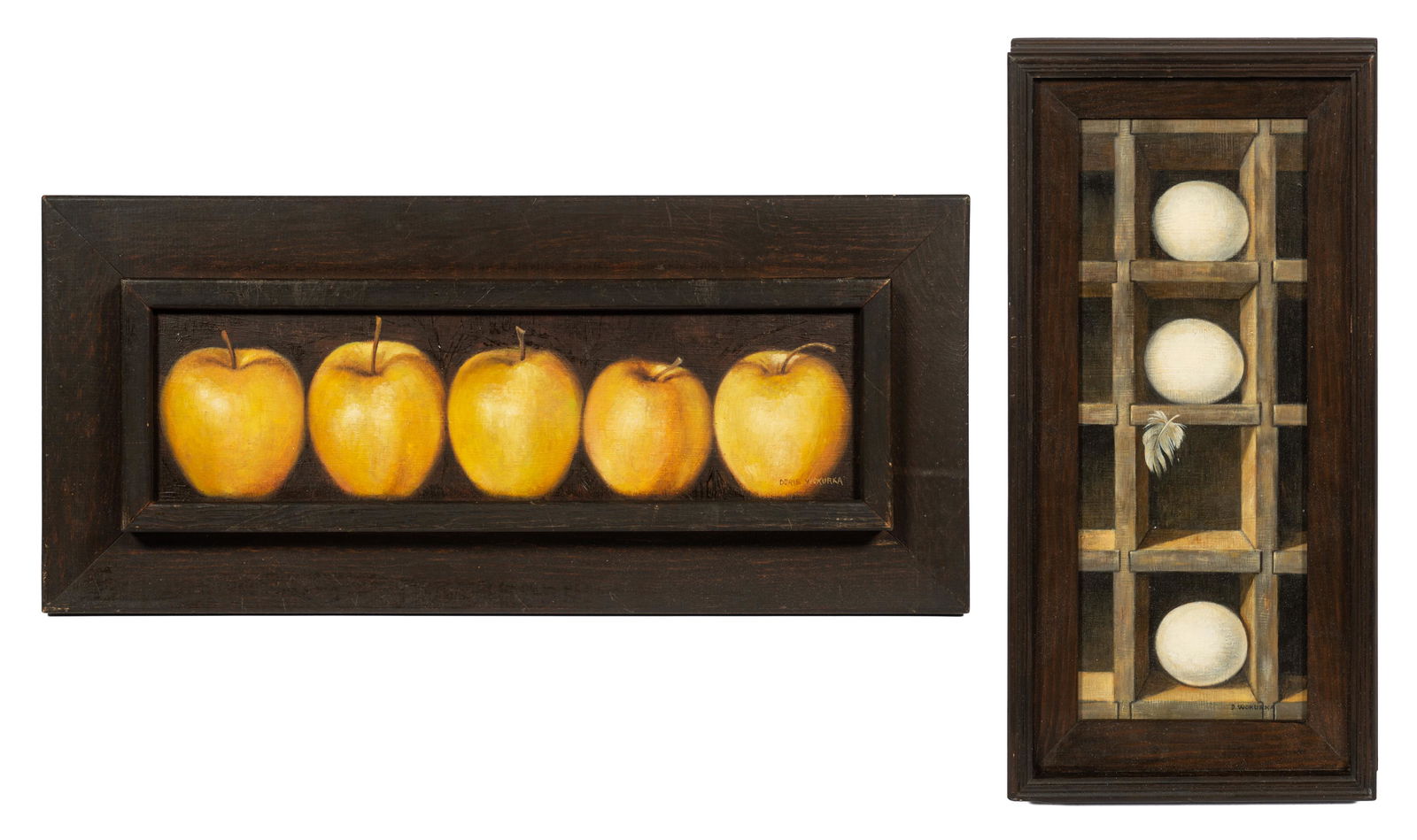 Two Oil Paintings Signed Doris Wokurka. (1 of 9)