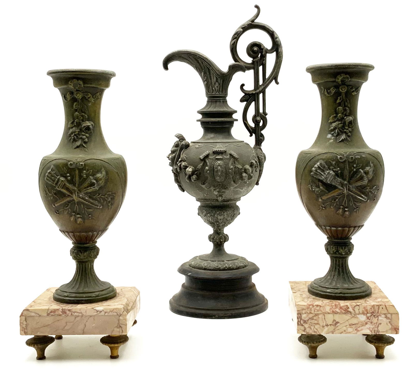 Lot of 3 Vintage Cast Metal Sculptural Pieces. (1 of 1)