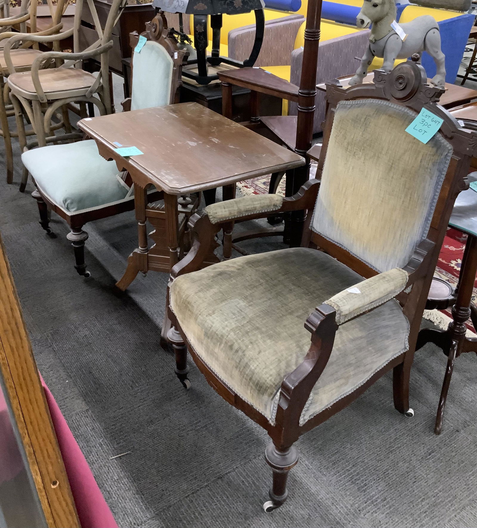 3 Pc. Lot of Victorian Furniture. (1 of 2)