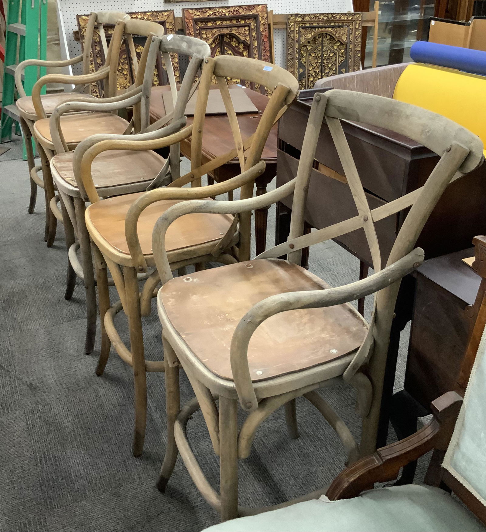 Set of 6 Rustic Bentwood Barstools. (1 of 1)