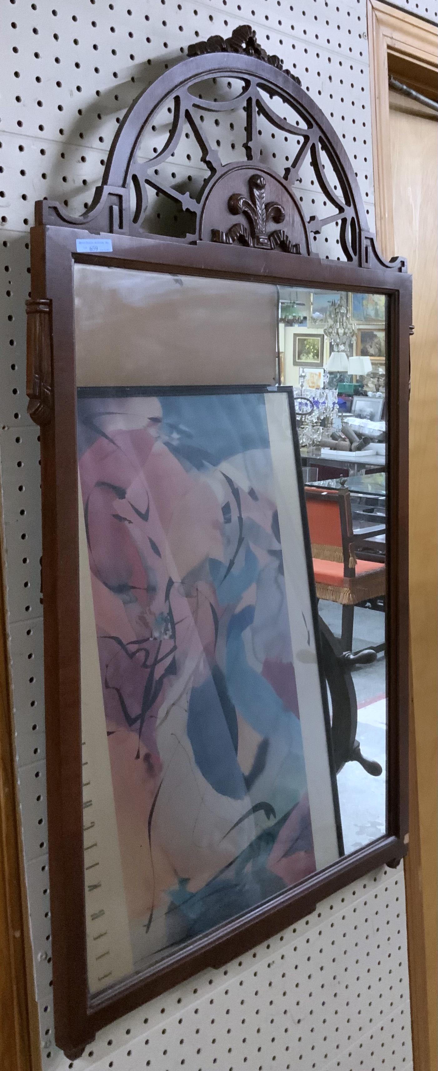 Vintage Mahogany Mirror with Arched Top, AS IS. (1 of 1)