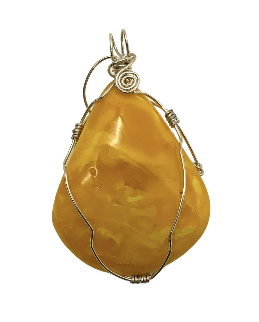 Large Butterscotch Amber Pendant. (1 of 2)