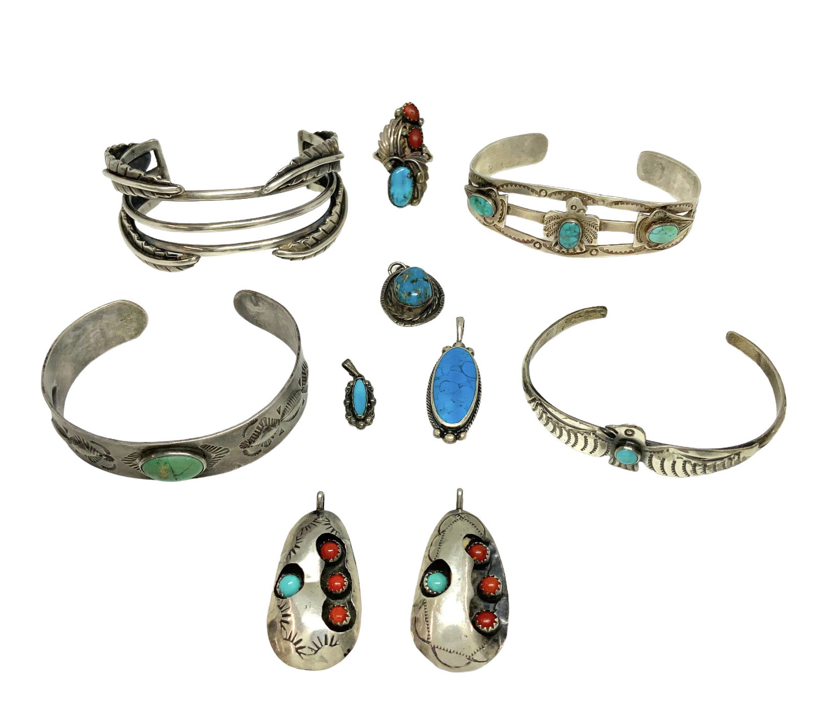 Lot of Native American Indian Silver Jewelry. (1 of 2)