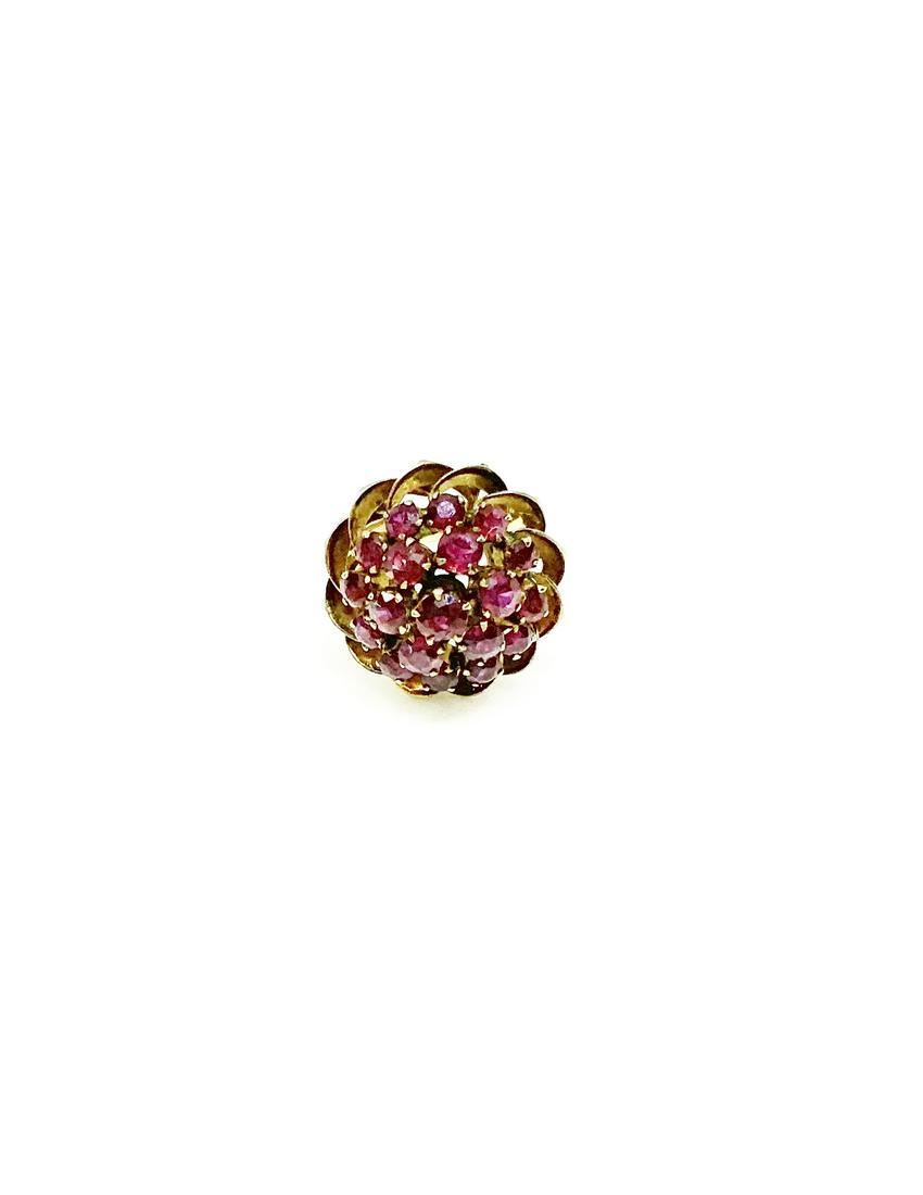 10K Gold Ring with Red Stones. (1 of 3)