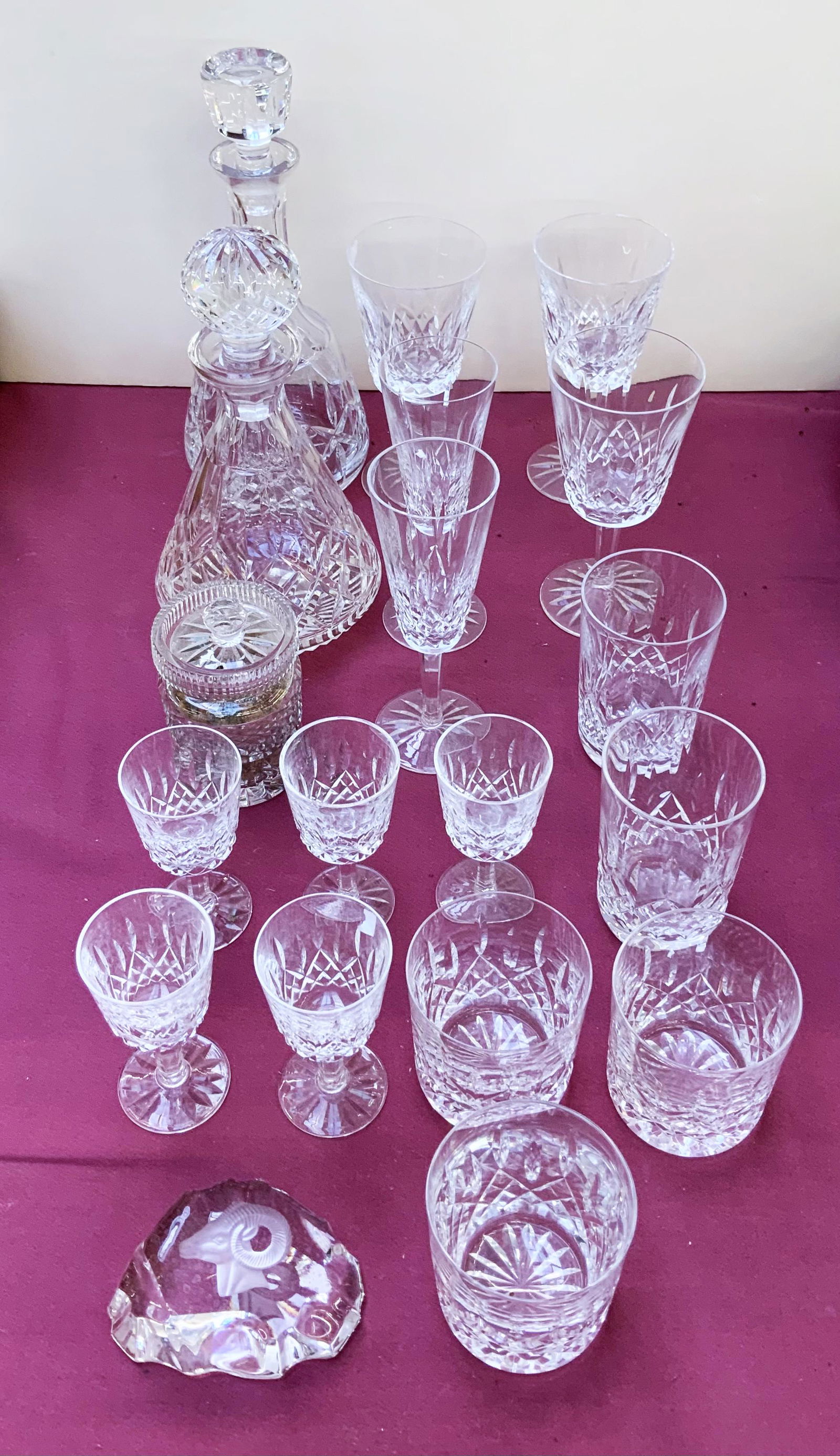 Lot of 19 Crystal Pcs., Mostly Waterford. (1 of 2)