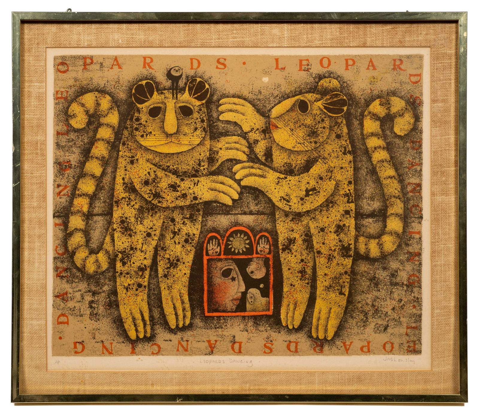 "Leopards Dancing" Lithograph by Carol Jablonsky. (1 of 3)
