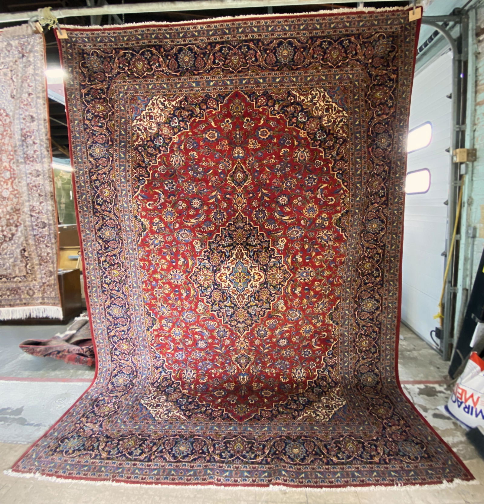 9' 10" x 13' 9" Red Tabriz-Pattern Rug. (1 of 3)