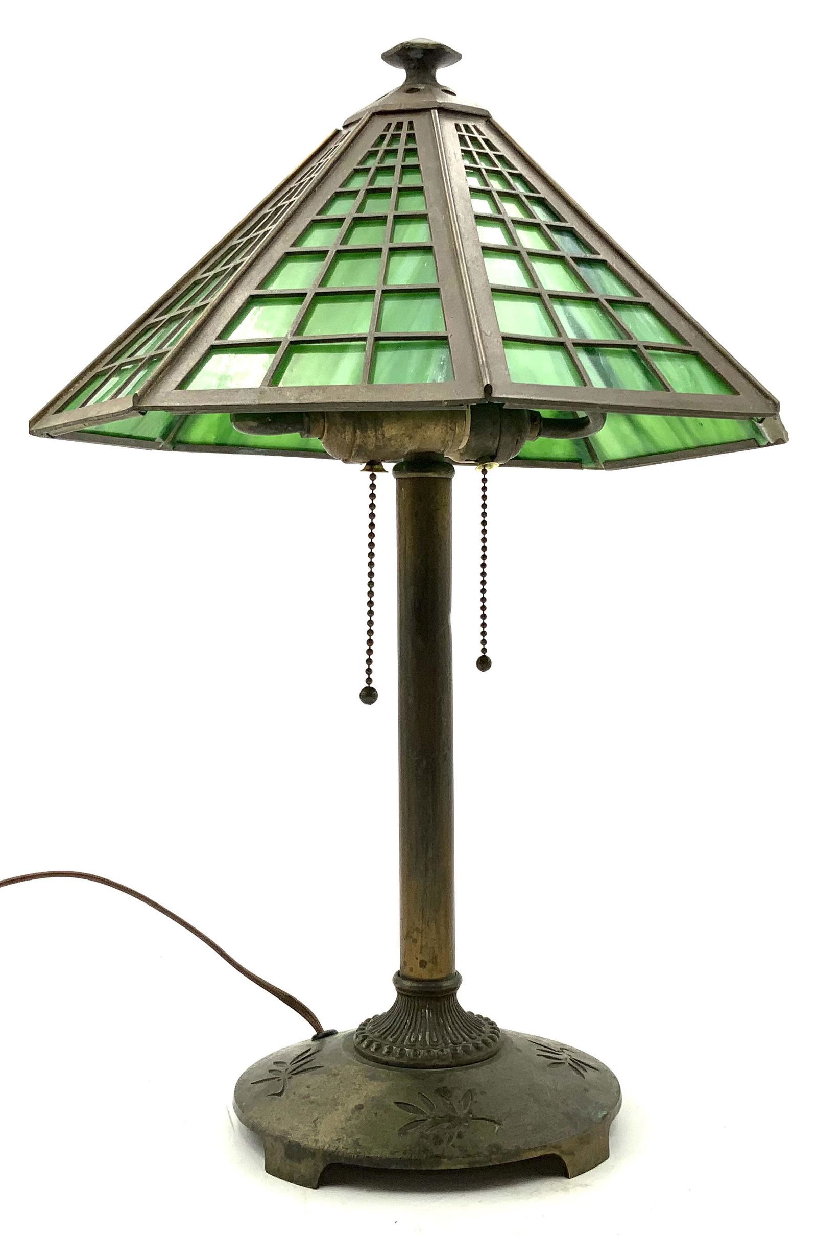Bradley & Hubbard Lamp w/ 8-Panel Glass Shade. (1 of 4)