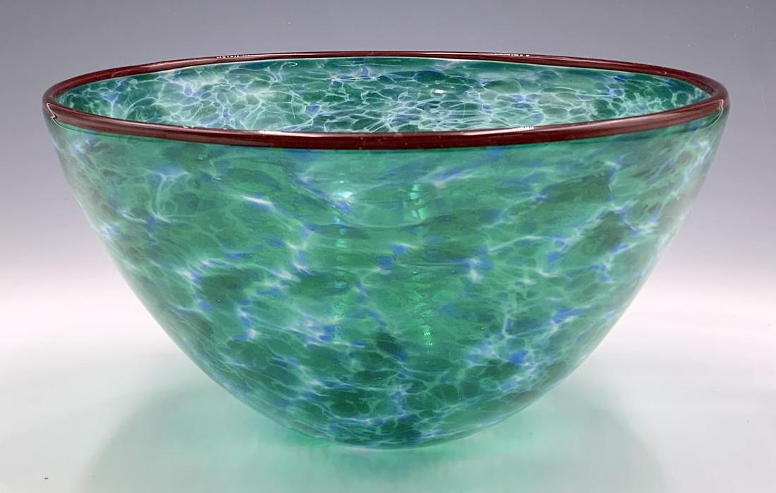 Signed Cohn-Stone 8" Art Glass Bowl. (1 of 3)