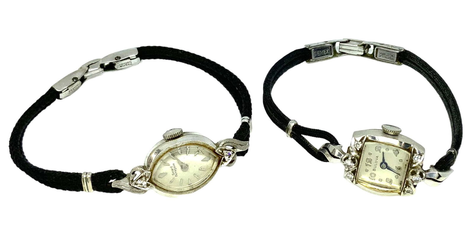 Lot of Two Vintage 14K Gold Watches with Diamonds. (1 of 5)