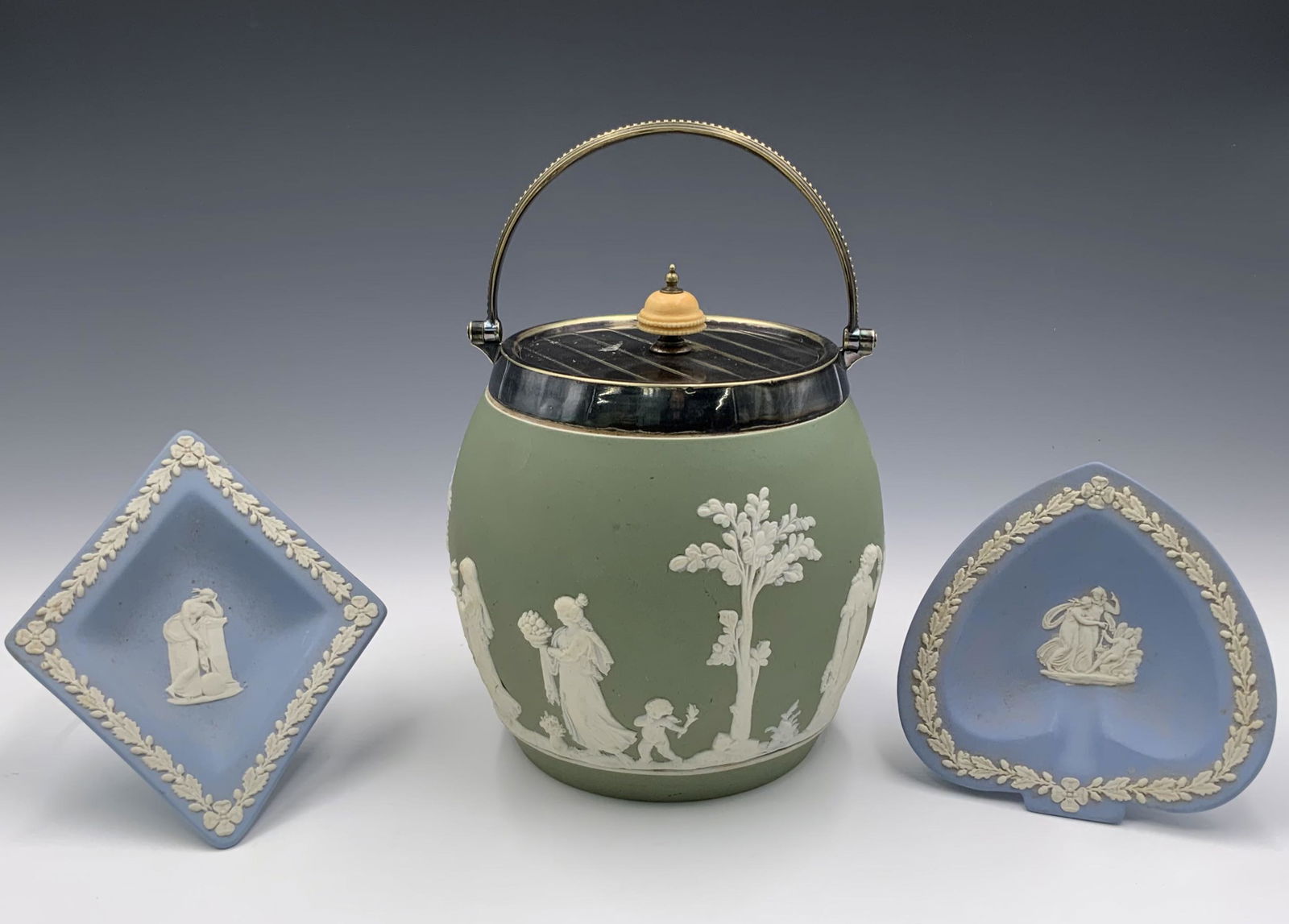 3 pc. Lot of Various Wedgwood Jasperware. (1 of 2)