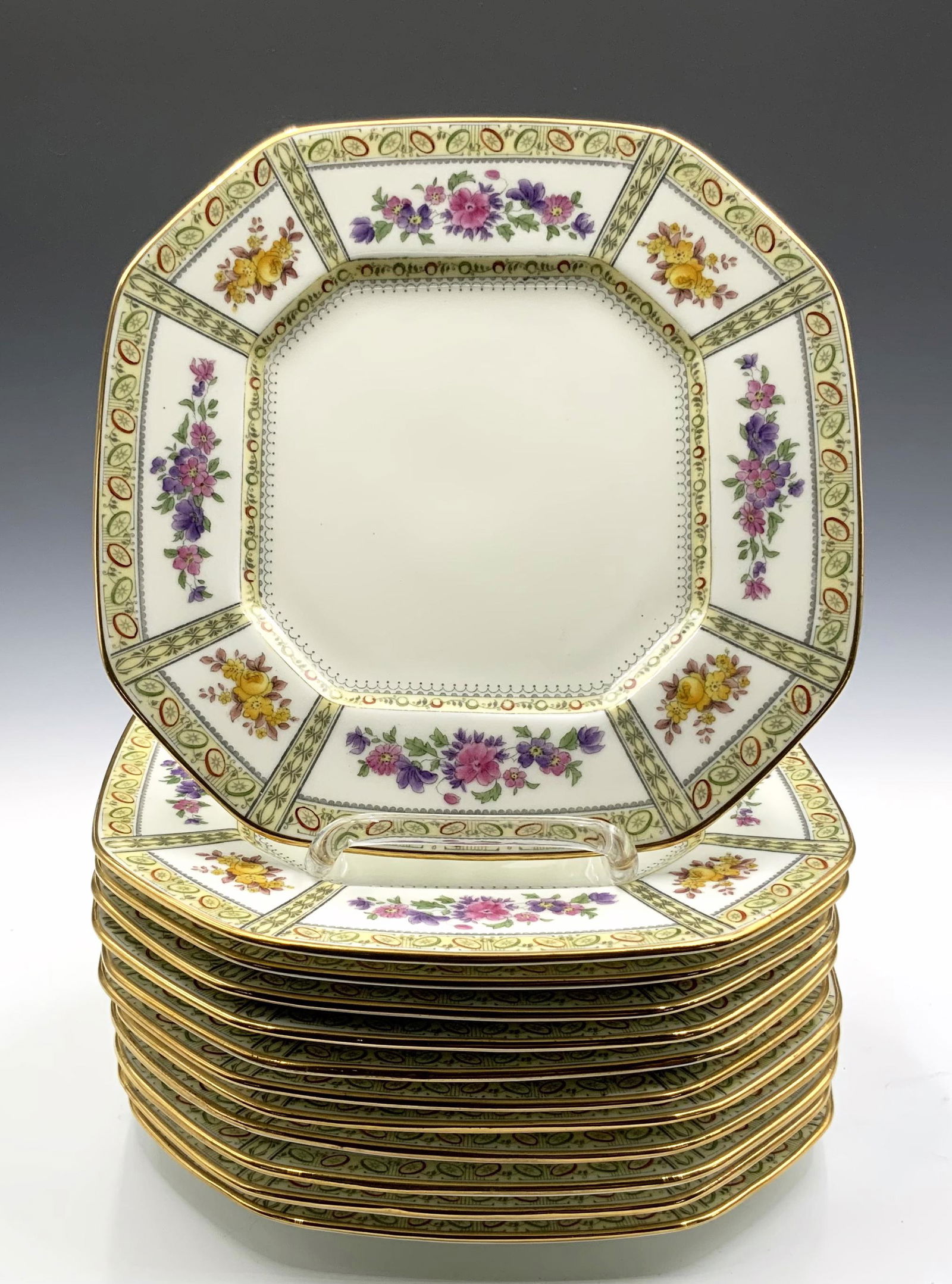 Set of 12 Royal Cauldon England Floral Plates. (1 of 2)