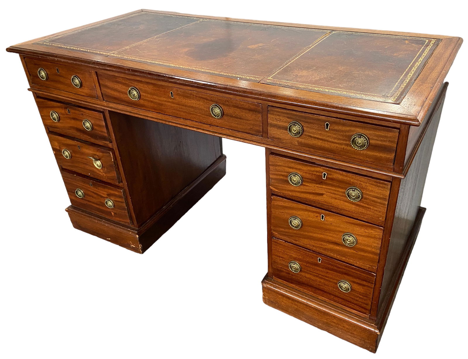 Vintage Leather-Top Kneehole Desk. (1 of 2)