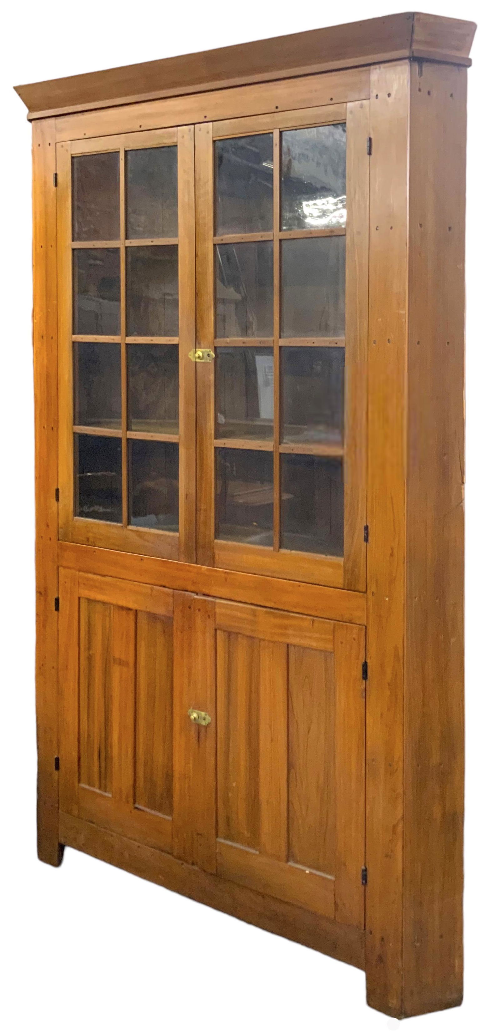 Large Antique Cherry Wood Corner Cabinet (1 of 2)